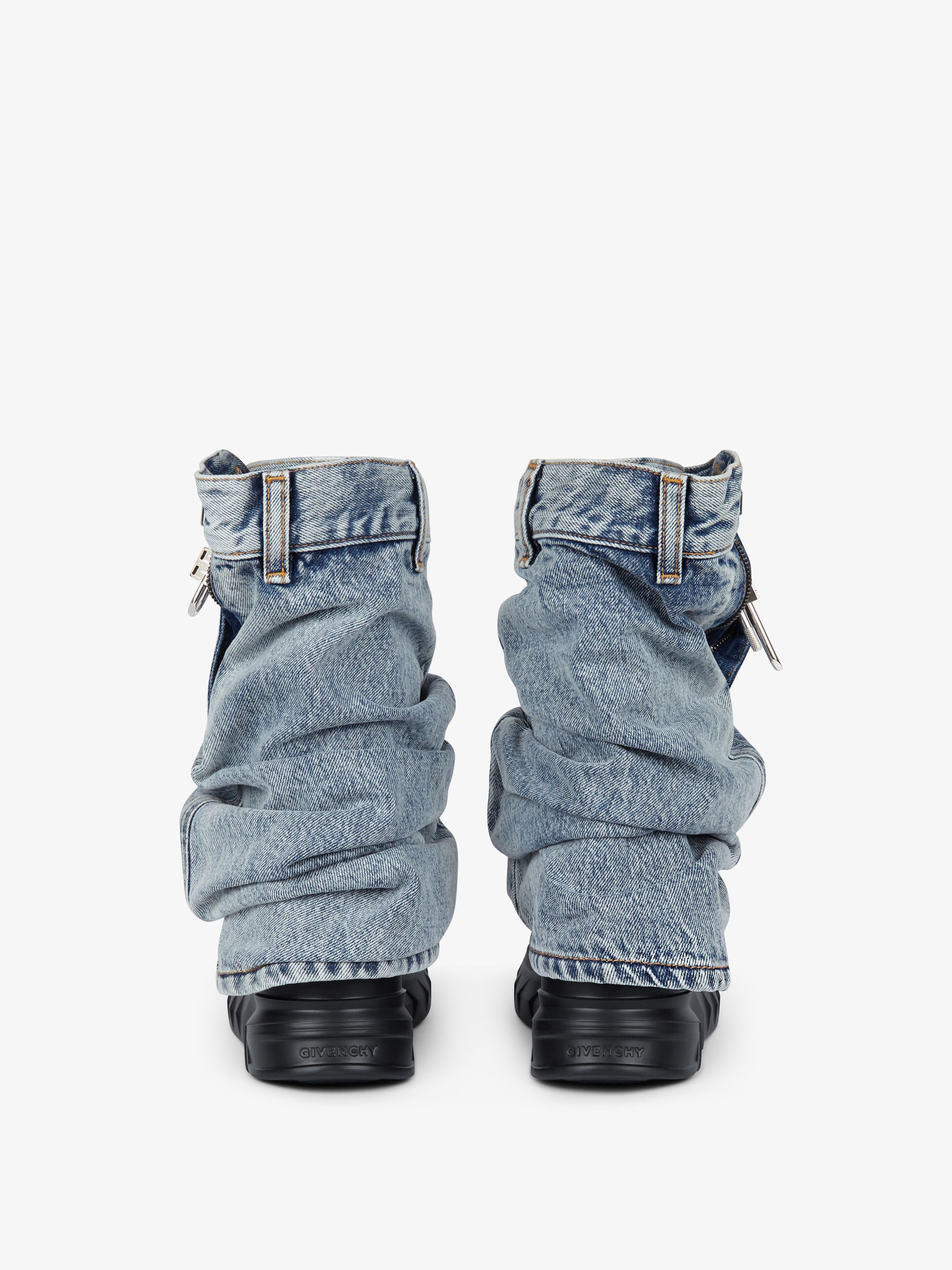 Givenchy o1srvl11e0525 Shark Lock Ankle Boots Biker Low Wedge Blue Size US 5 / IT 35 - 5 Thumbnail