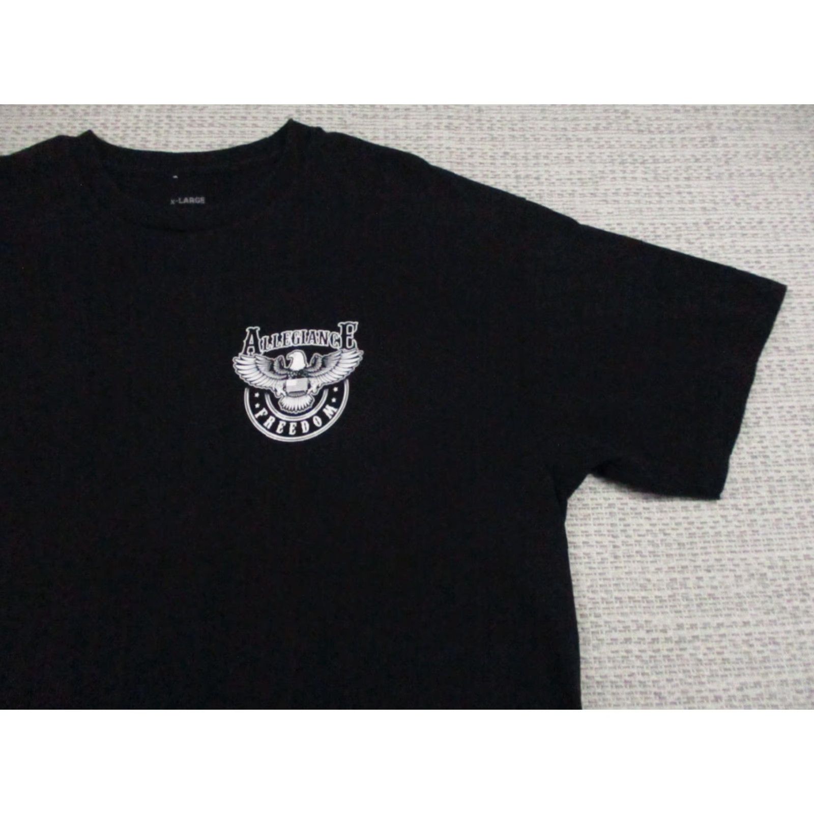 Vintage Allegiance Freedom Shirt Mens XL Black Eagle Flag Graphic Patriotic Made USA Shirt Mens XL Black USA Flag Eagle Graphic Size US XL / EU 56 / 4 - 4 Thumbnail