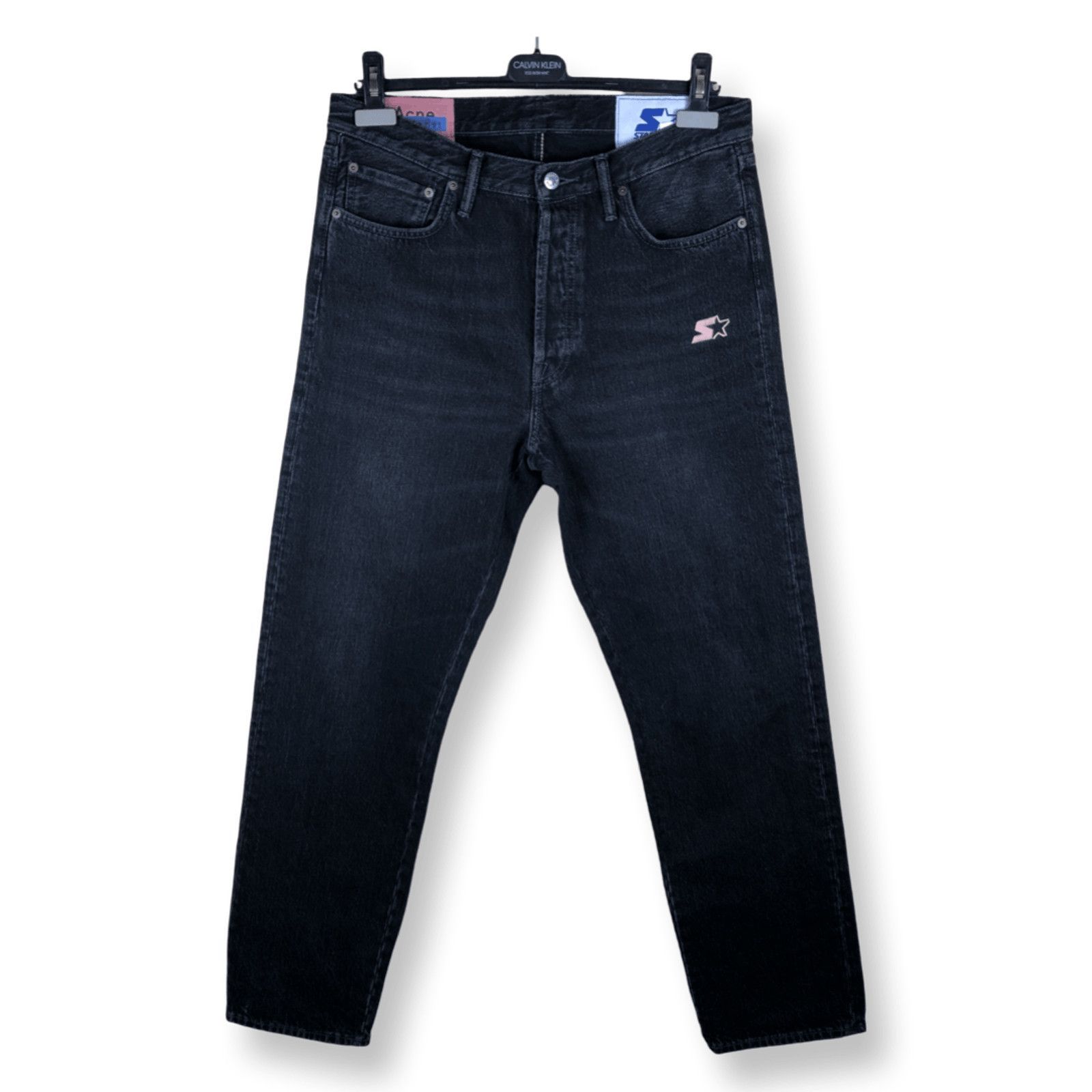 Acne Studios Acne Studios x Starter 1996 Logo Used Black Metal Jeans Size US 32 / EU 48 - 1 Thumbnail
