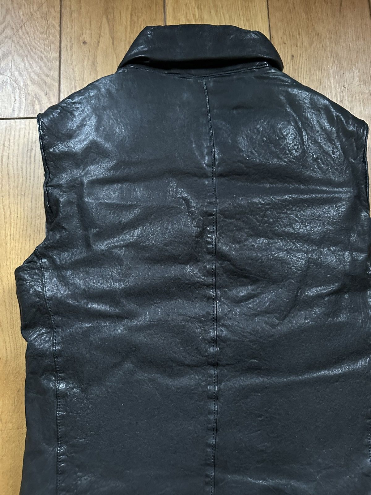 Isamu Katayama Backlash Metallic Navy Leather Down Vest JP 2 Fits US S Size US S / EU 44-46 / 1 - 22 Thumbnail