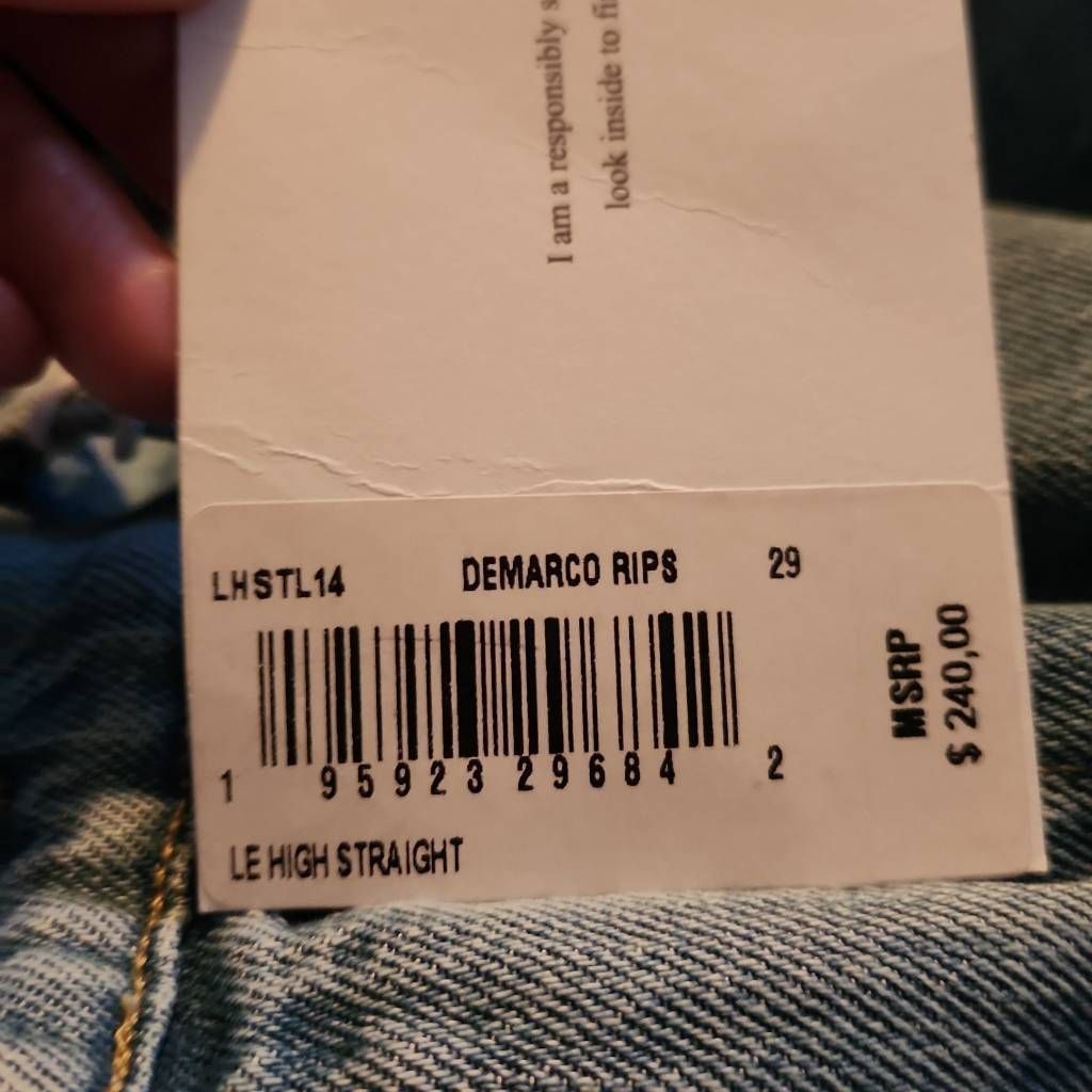 Frame Frame Women's Size 29 / 8 Le High Rise Straight Fit Demarco Rips Blue Jeans Size 30" / US 8 / IT 44 - 7 Thumbnail