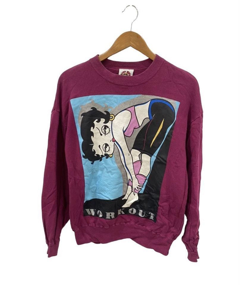 Cartoon Network × Vintage ✅ Vintage BETTY BOOP cartoon rare maroon sweatshirt Size US M / EU 48-50 / 2 - 1 Thumbnail