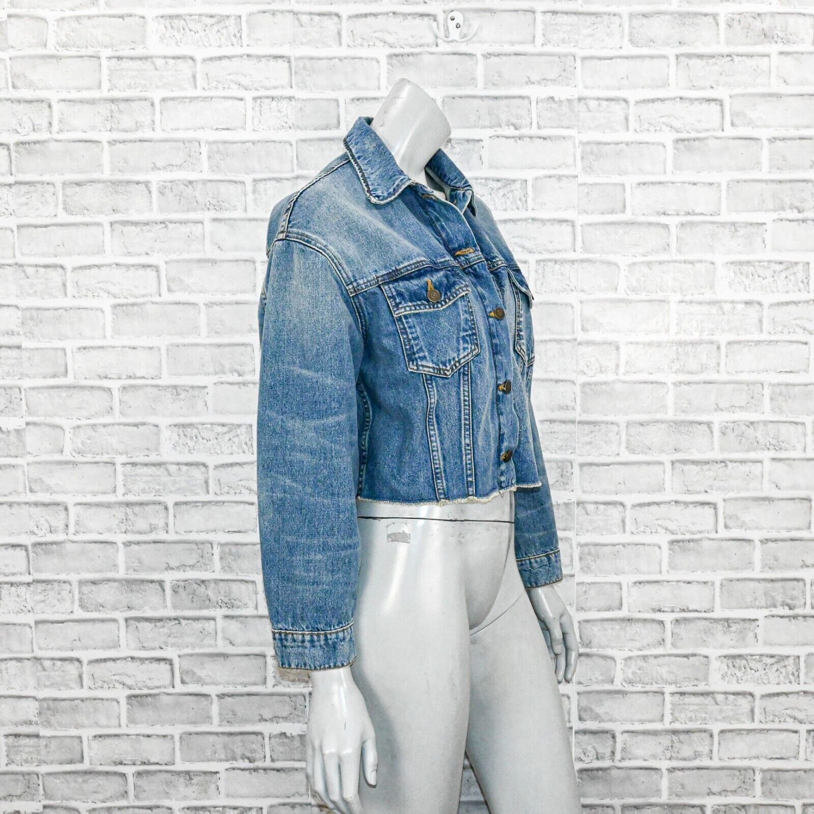 The Kooples The Kooples Women's Cropped Short Blue Denim Jacket size 36 Size XS / US 0-2 / IT 36-38 - 5 Thumbnail
