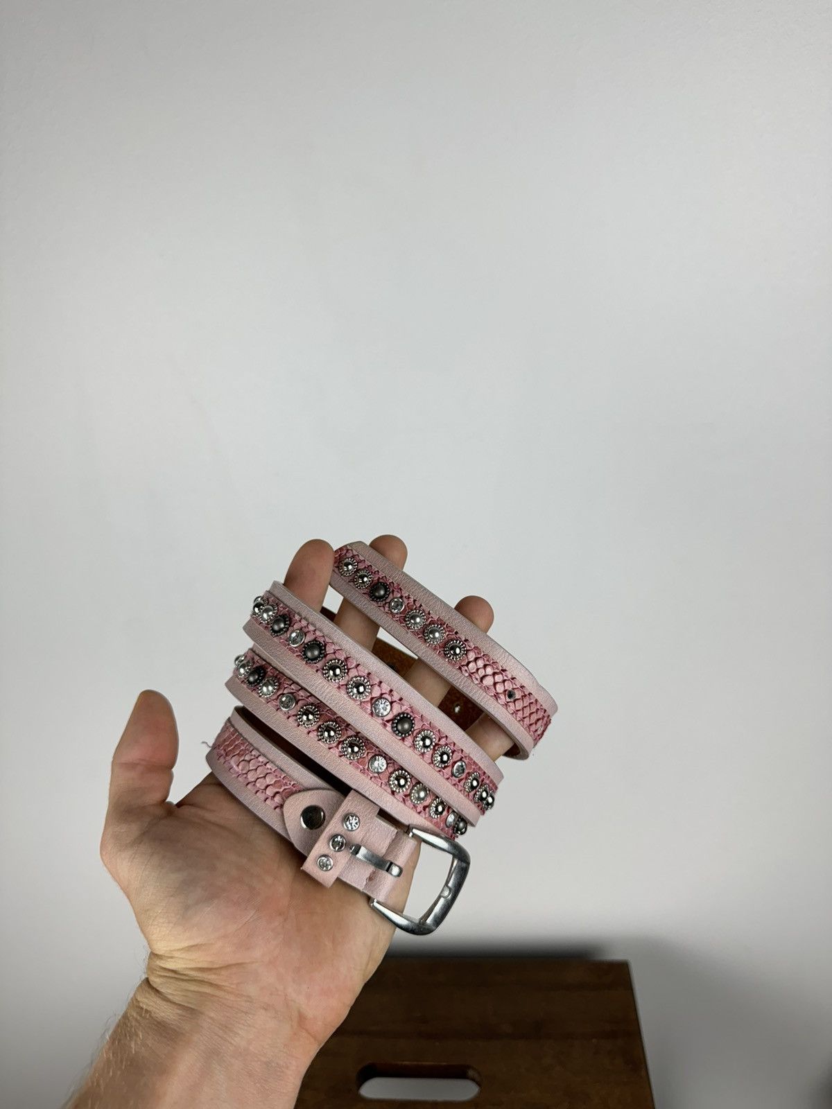 Other Vintage leather pink belt y2k style opium streetwear item Size ONE SIZE - 2 Thumbnail