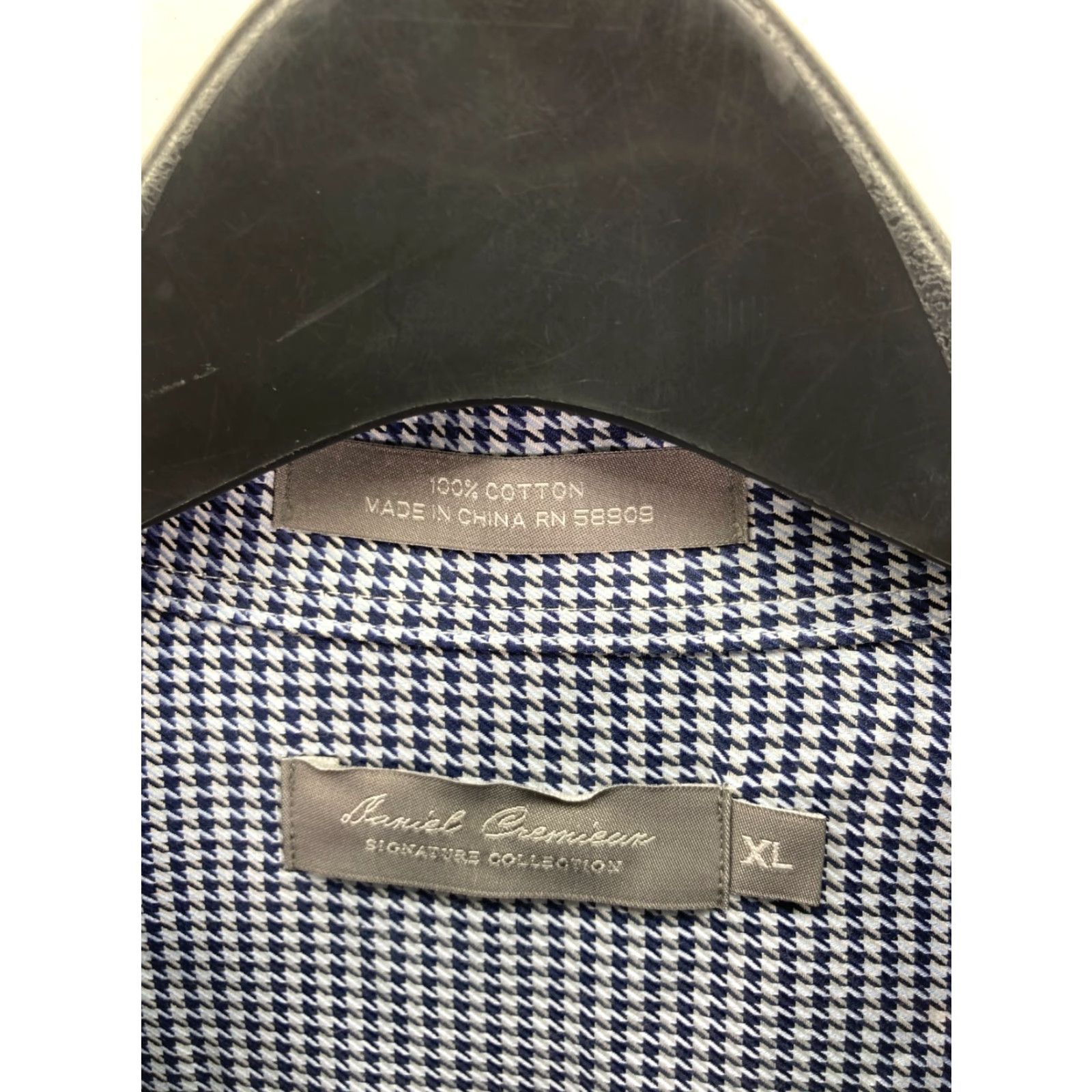 Cremieux Daniel Cremieux Shirt Mens XL Navy Blue White Houndstooth Long Sleeve Button Up Size US XL / EU 56 / 4 - 6 Thumbnail