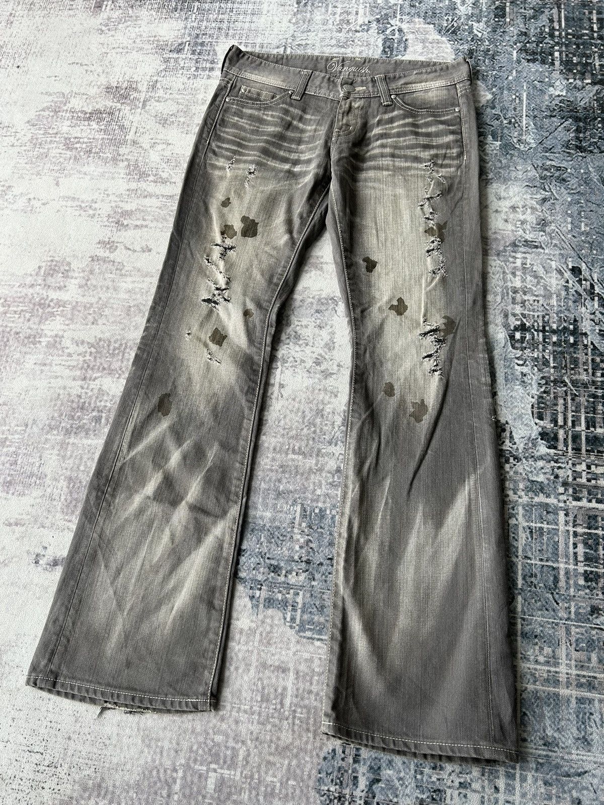 If Six Was Nine Flared Distressed Punk Design By Vanquish Size US 32 / EU 48 - 4 Thumbnail