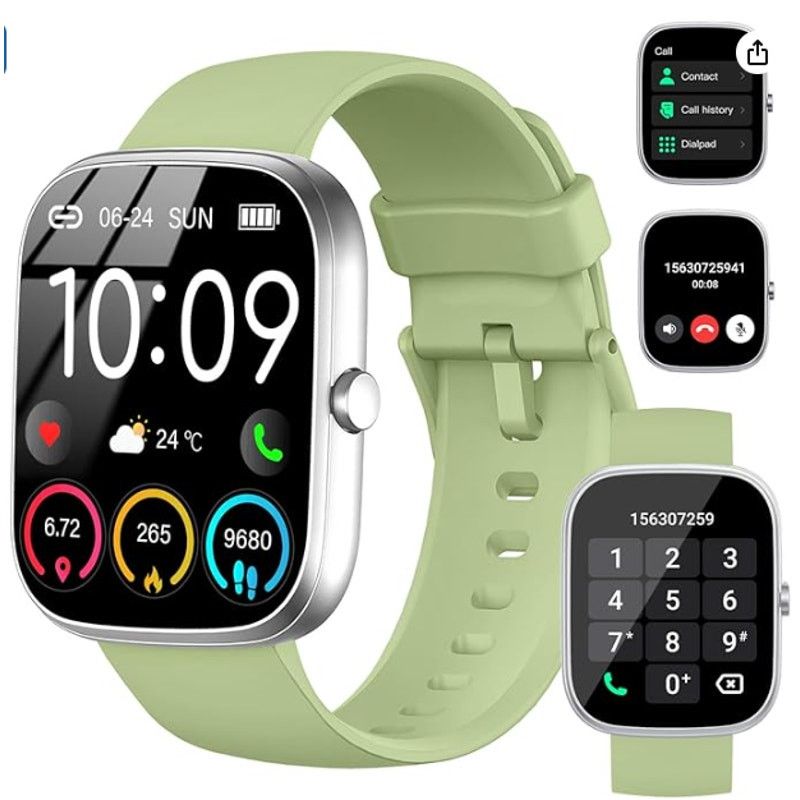 Smart Watch (Answer/make Call), 1.91" Tracker, 112+Sports in Green, Men's (Size 26)