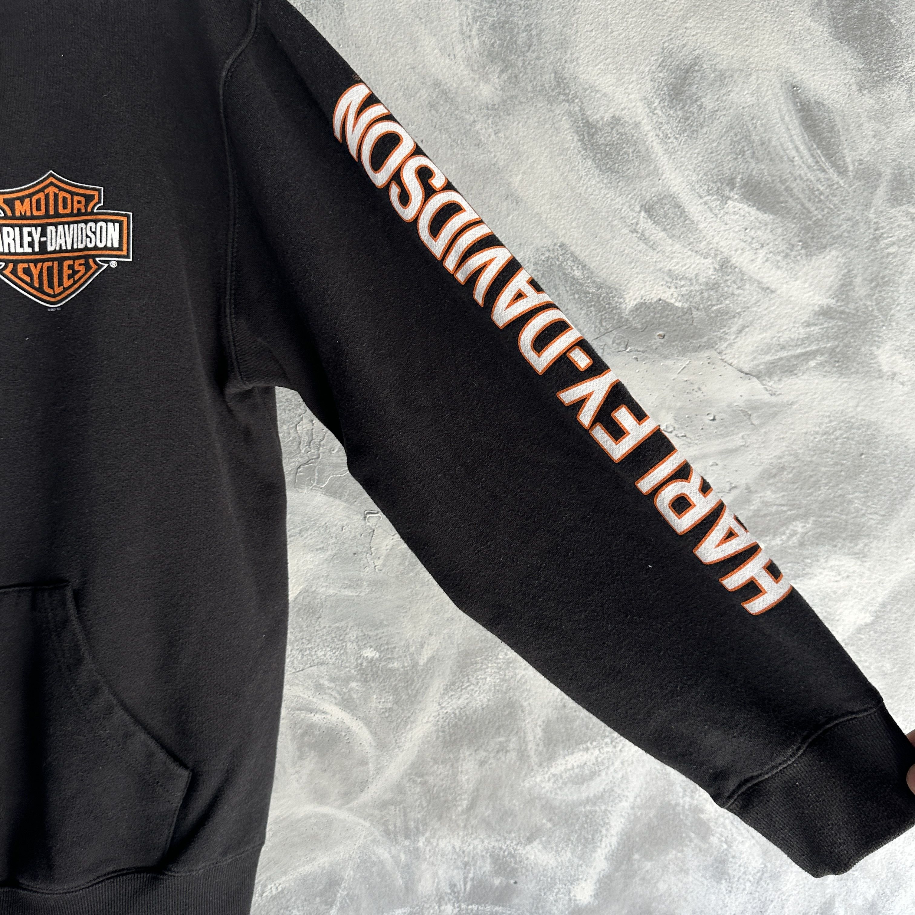 Harley Davidson Vtg Harley Davidson Zip Up Hoodie Mens Sleeve Hits Spell Out Size US L / EU 52-54 / 3 - 3 Thumbnail