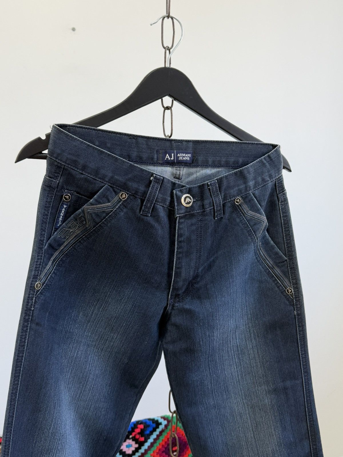 Japanese Brand Vintage Streetwear Armani 00s Retro Flared Baggy Y2K Jeans Size US 30 / EU 46 - 4 Thumbnail