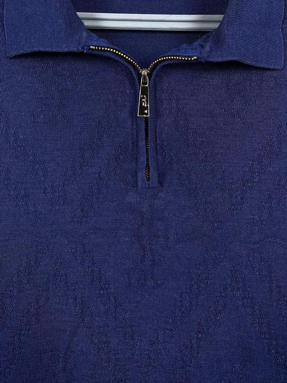 Billionaire Couture Billionaire Wool Polo Sweater Logo Navy Made In Italy Size US XL / EU 56 / 4 - 9 Thumbnail