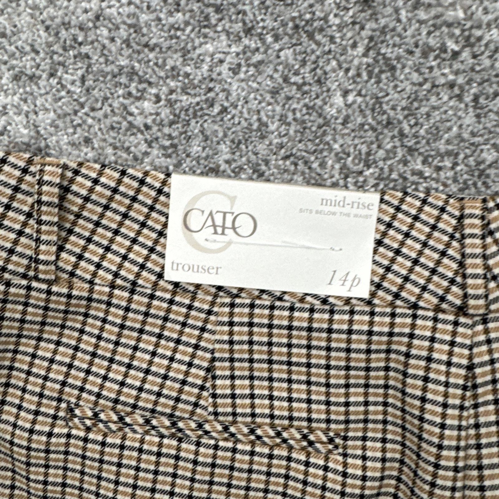 Other Cato Trousers Womens 14P Petite Plaid Dark Academia Pleated Size 36" / US 14 / IT 50 - 13 Thumbnail