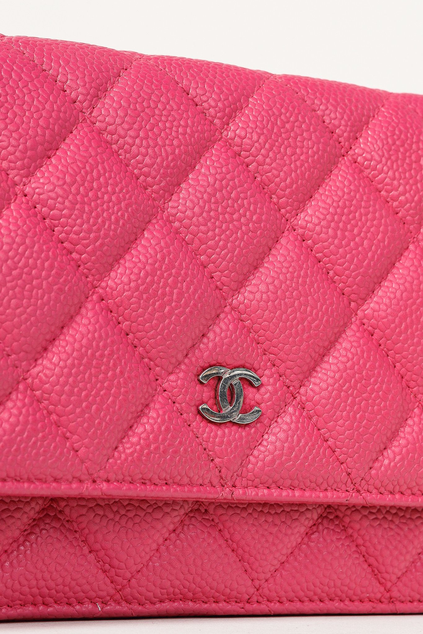 Chanel Chanel Silver Strap Pink Magenta Caviar Wallet-on-Chain Size ONE SIZE - 9 Thumbnail