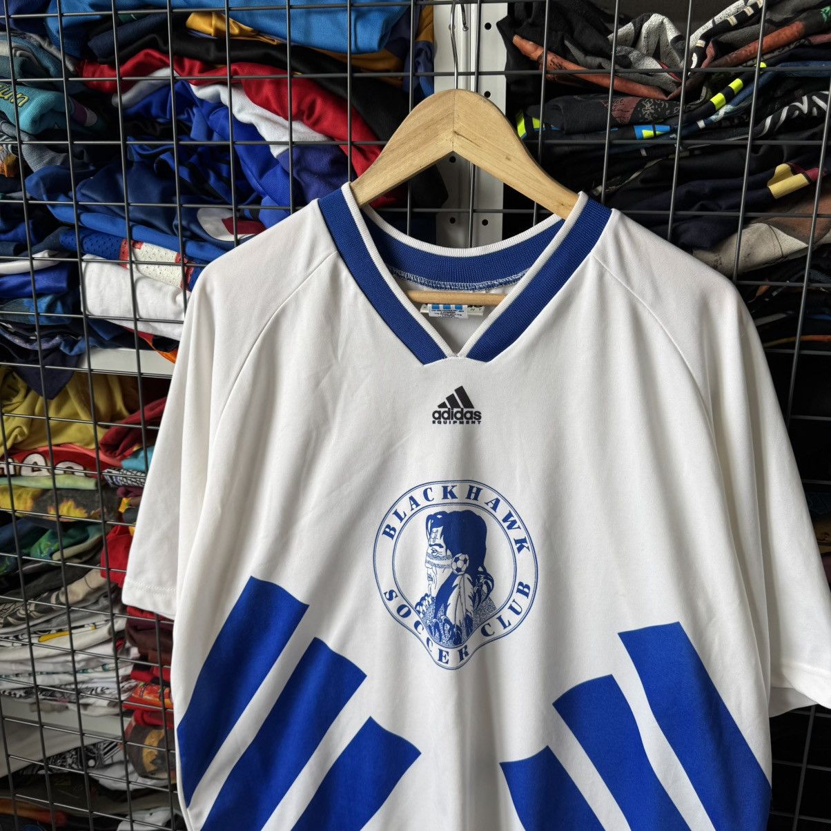 Vintage Vintage 90s Adidas Equipment Blackhawk Soccer Club Jersey US Size US XL / EU 56 / 4 - 4 Thumbnail