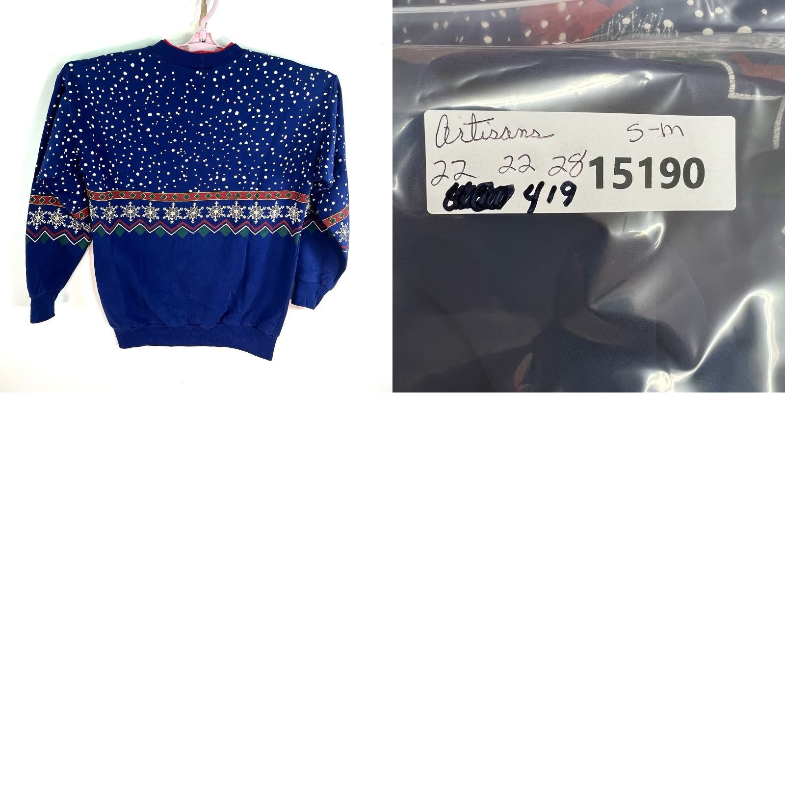 Vintage VINTAGE Artisans Sweatshirt Womens Size S-M Winter Cardinal Blue Made USA WI Size M / US 6-8 / IT 42-44 - 8 Thumbnail