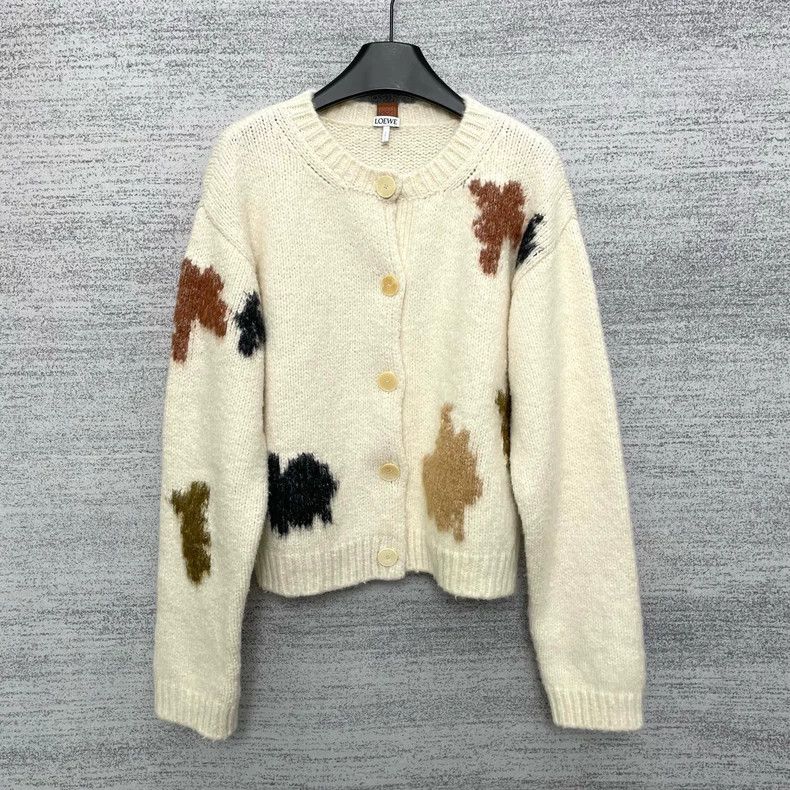 Loewe LOEWE Geometric pattern jacquard loose knit sweater Size L / US 10 / IT 46 - 1 Thumbnail