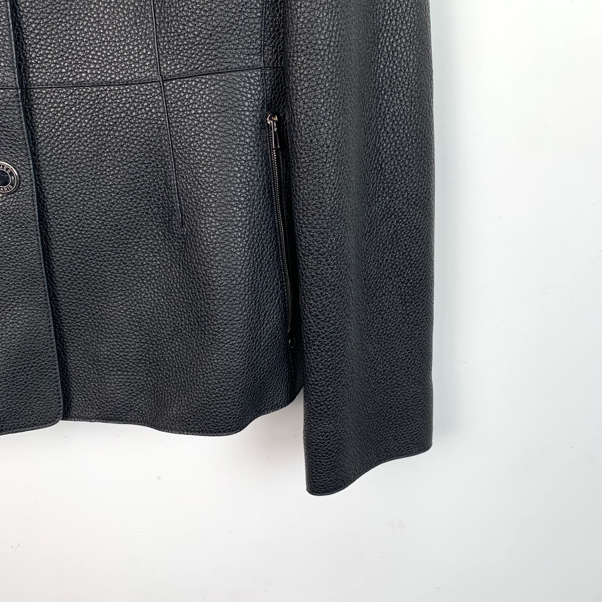 Hermes Hermès Paris Womens Deerskin Jacket Size 42 Black Leather Co Size M / US 6-8 / IT 42-44 - 4 Thumbnail