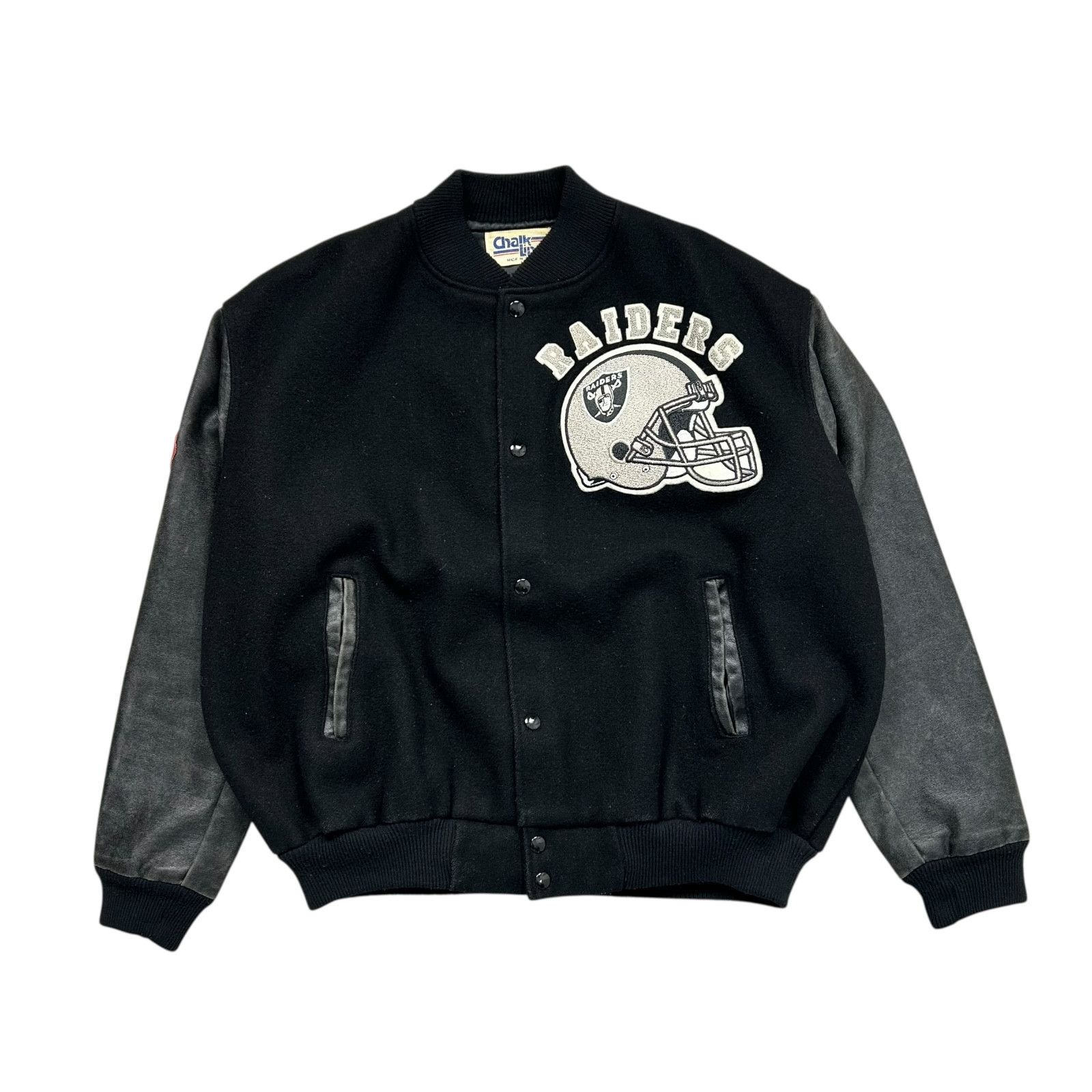 NFL VTG 90s LA RAIDERS CHALK LINE WOOL VARSITY JACKET SIZE XXL Size US XXL / EU 58 / 5 - 2 Thumbnail