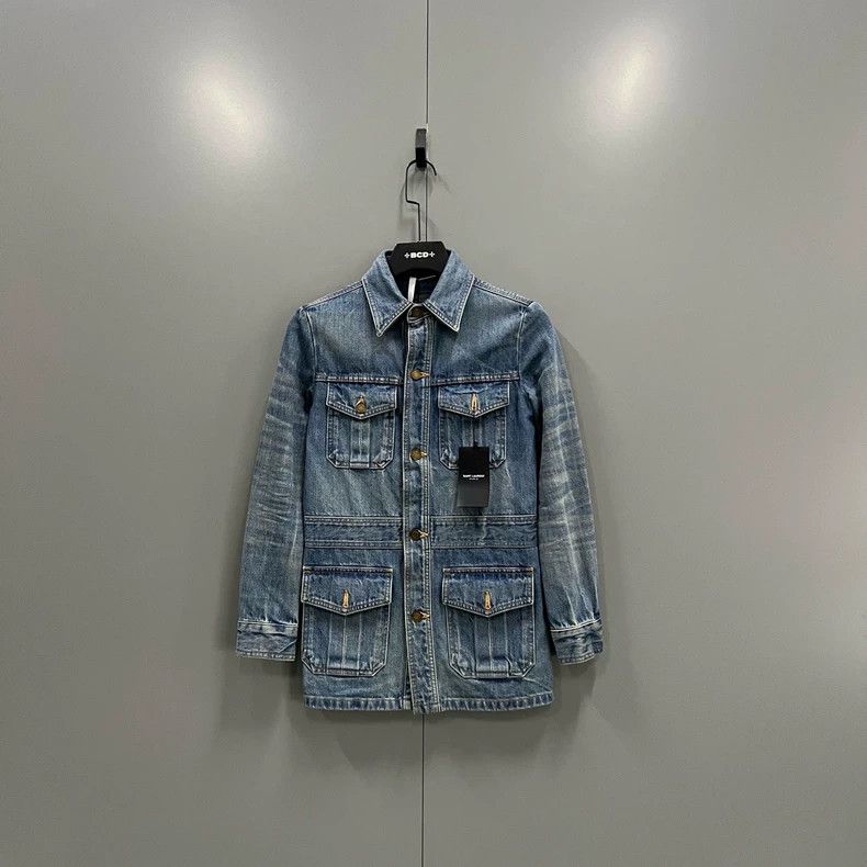 Saint Laurent Paris Saint Laurent Paris Blue denim long-sleeved shirt 2505-Next Size US S / EU 44-46 / 1 - 1 Thumbnail