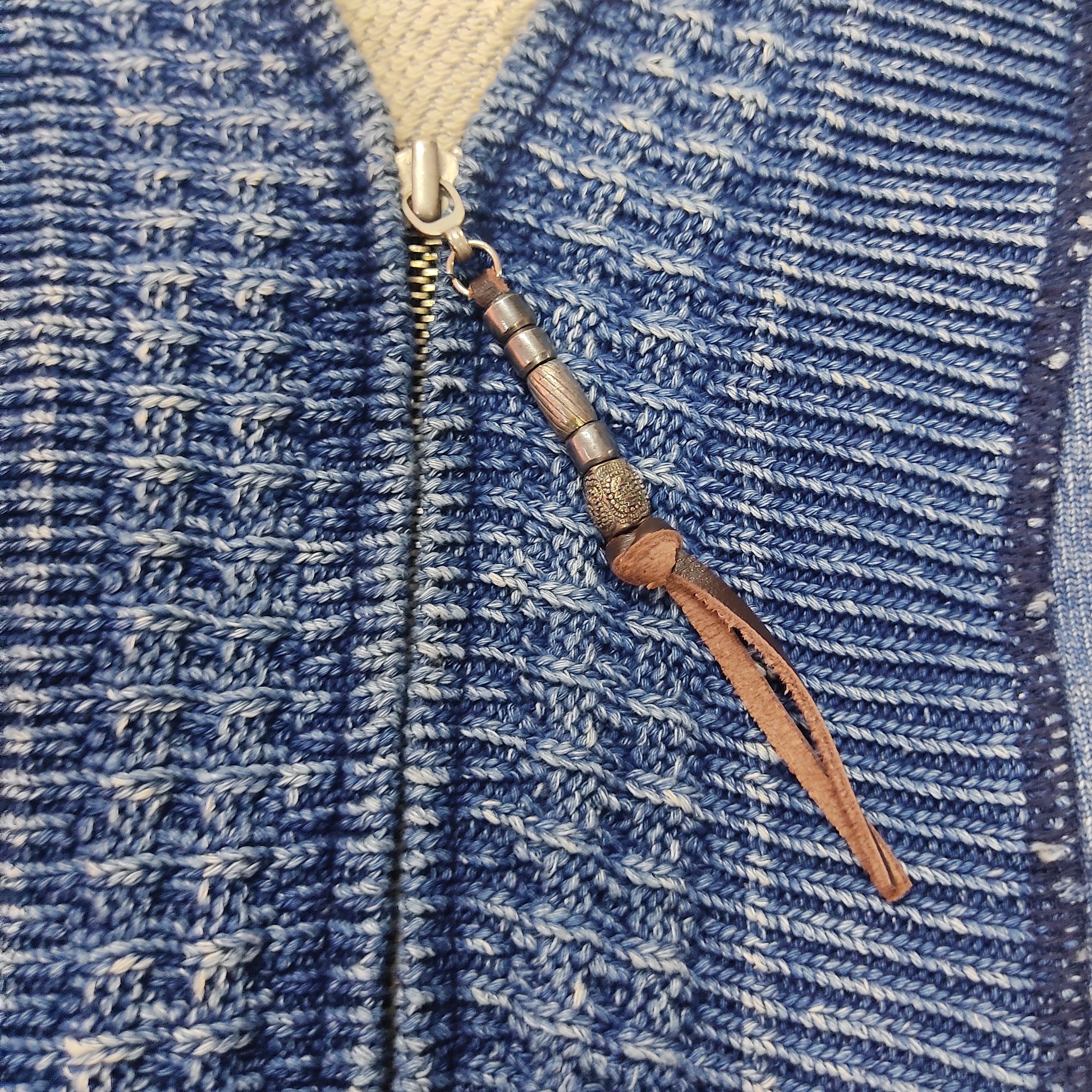 Indigo REMY RELIEF Indigo Knitted Zipper Cardigan Size US M / EU 48-50 / 2 - 7 Thumbnail
