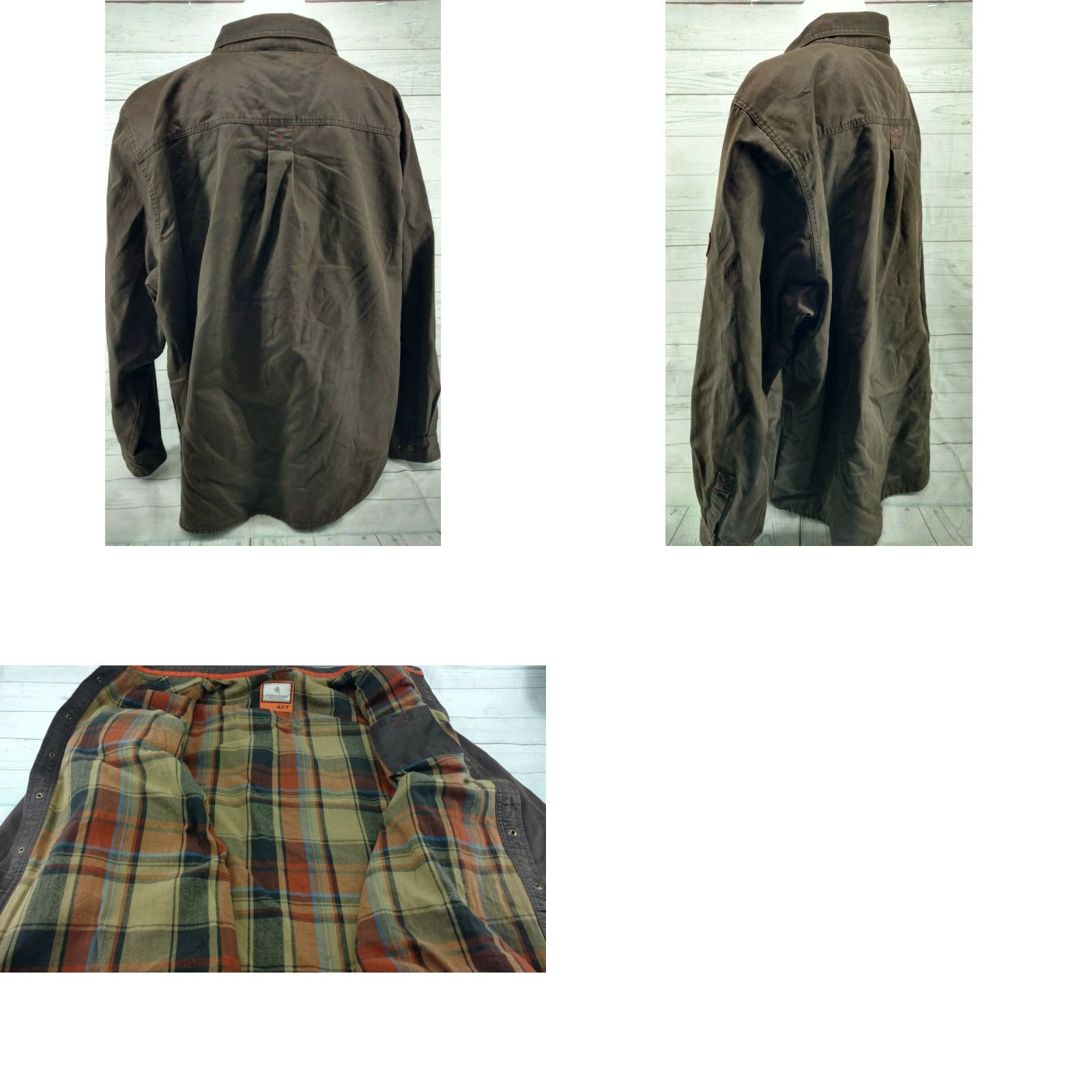 Vintage Legendary Whitetails Shirt Jacket Men Journeyman Flannel Line Snap Buttons 4XT Brown 4XL Big & Tall Mens Jacket Style Outdoor Hunting Vintage N/A Size US XXL / EU 58 / 5 - 8 Thumbnail