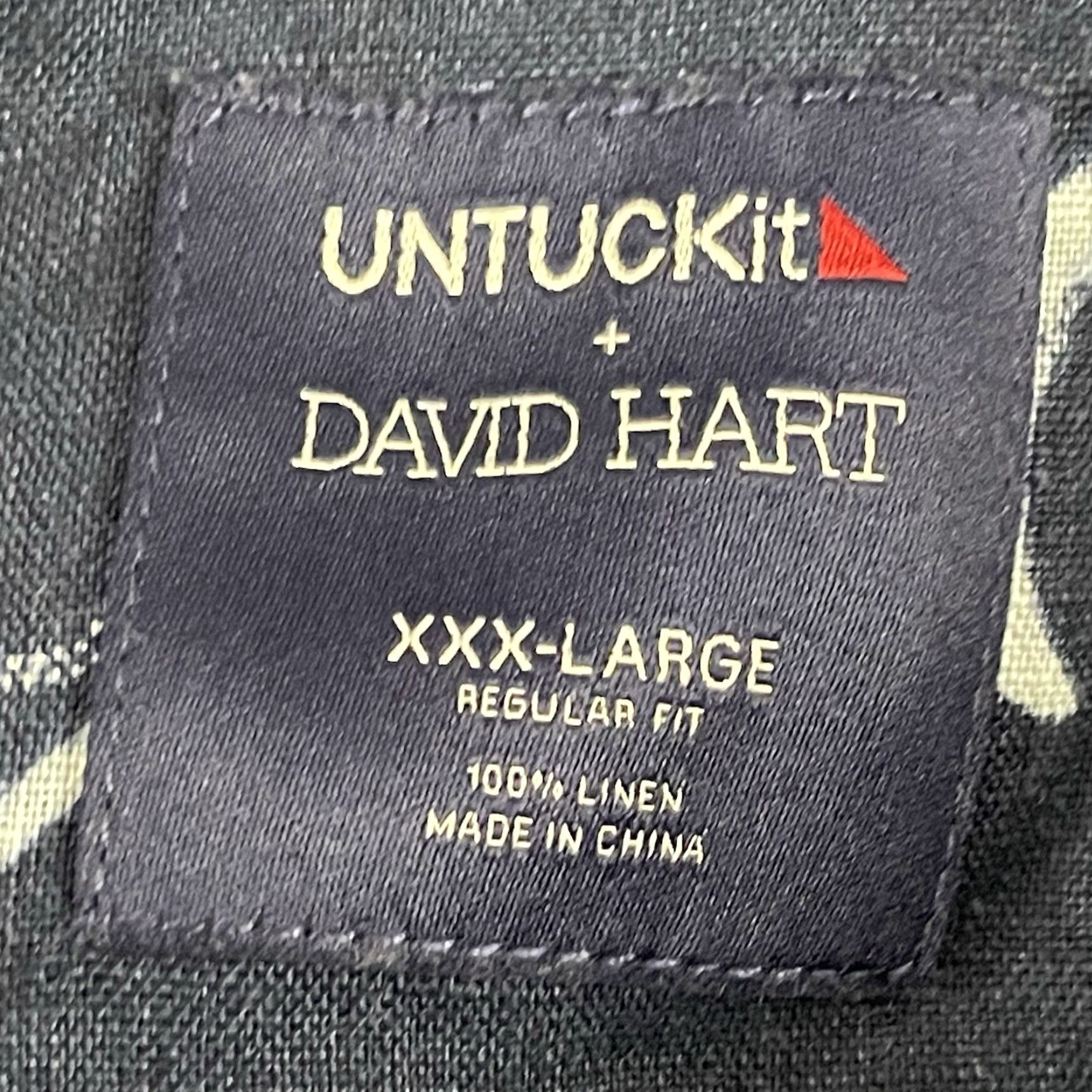 UNTUCKit UNTUCKit x David Hart Shirt Men 2XL Blue Linen Lobster Shark Camp Loop Collar Button-Up Casual Size US XXL / EU 58 / 5 - 7 Thumbnail