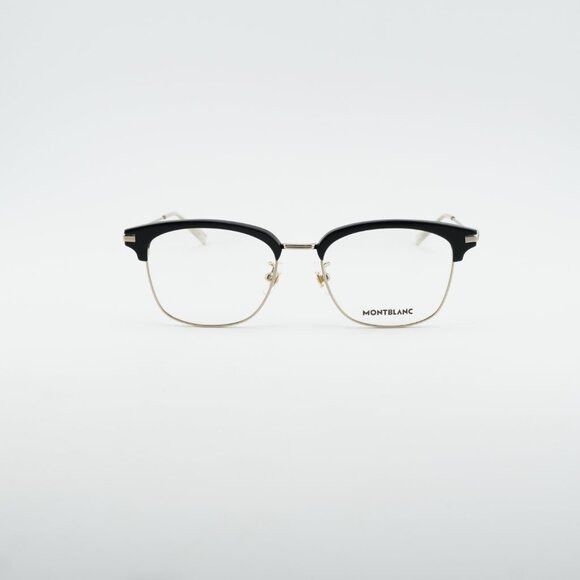 Montblanc Montblanc MB0141OK 002 Eyeglasses Gold/Black 53mm Square Size ONE SIZE - 7 Thumbnail