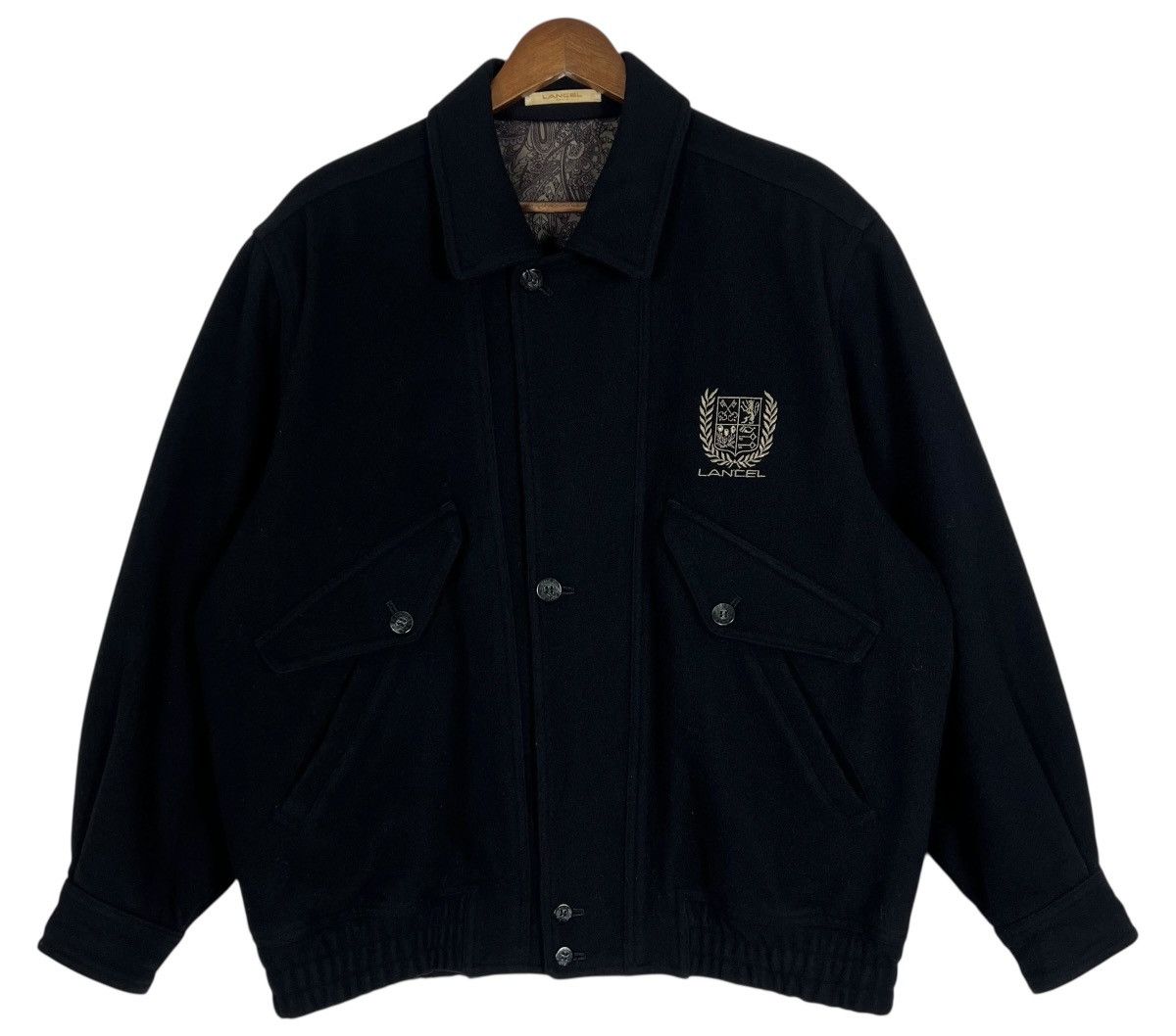 Lancel 80s Vintage Lancel Paris Wool Jacket Size US L / EU 52-54 / 3 - 1 Thumbnail