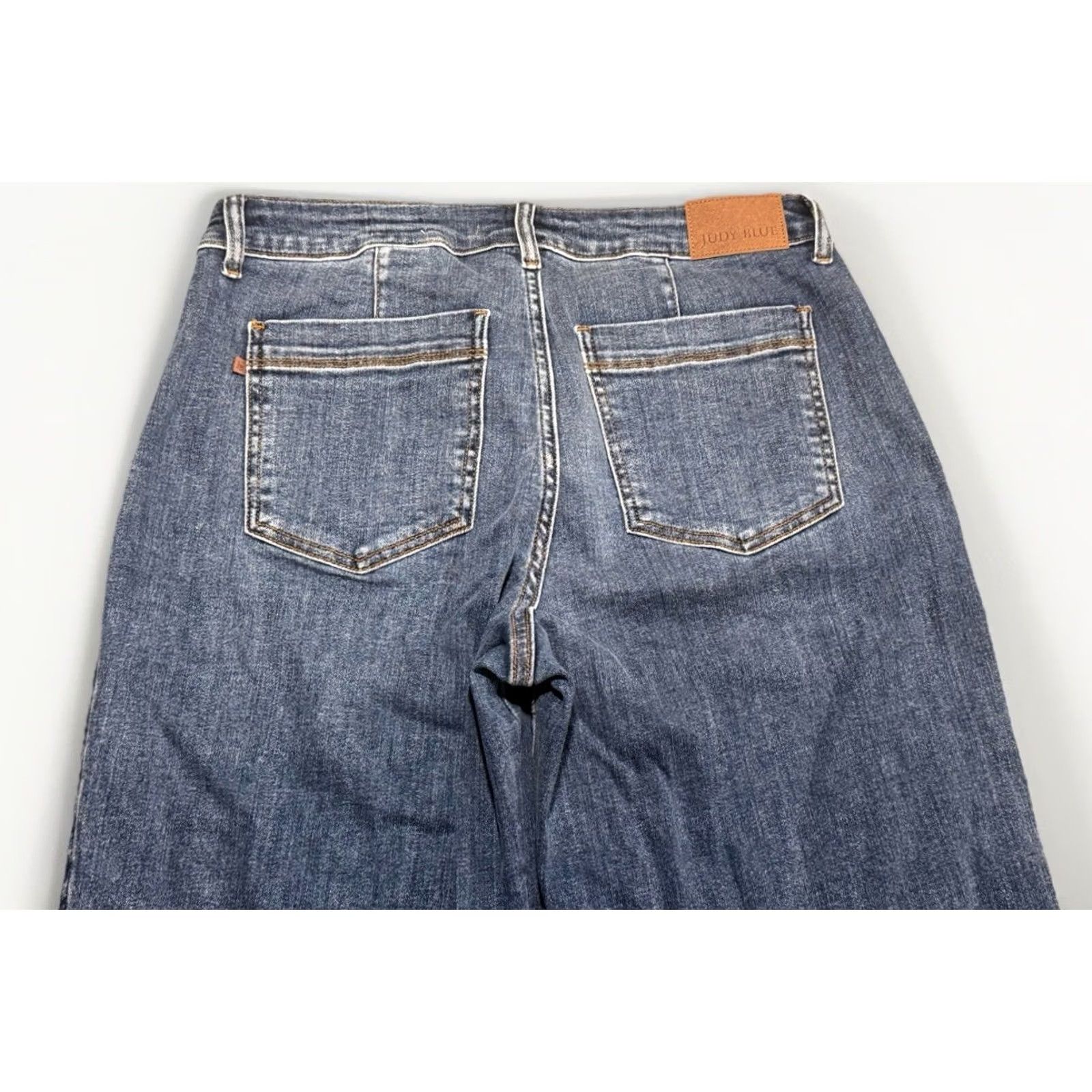 Vintage Judy Blue Retro Wide Leg Crop Jeans 14W Petite High Waist Boho Casual Size 24" / US 00 / IT 34 - 7 Thumbnail