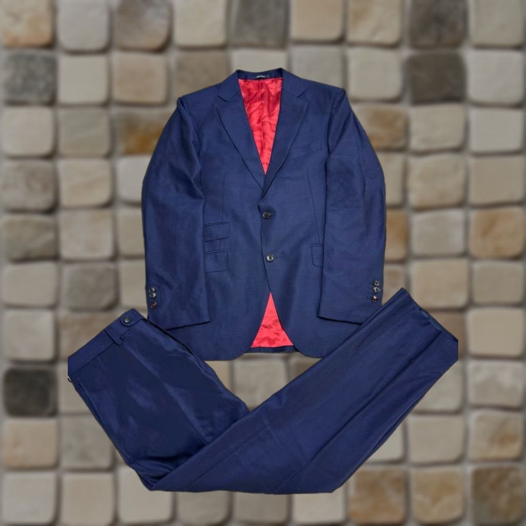 Suitsupply Suitsupply Sienna 2 Piece Suit Set Mens 38 it 38 us Blue Wool Super 130s Solid Modern 2 Piece Dress Suit Mens Size 38R - 1 Thumbnail