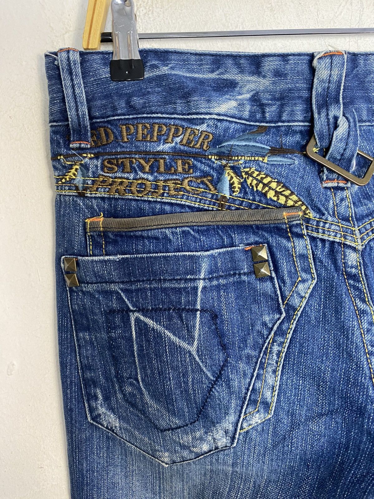 Other Red Pepper Red Label Whisker Denim Jeans Embroidery Logo Size US 32 / EU 48 - 9 Thumbnail