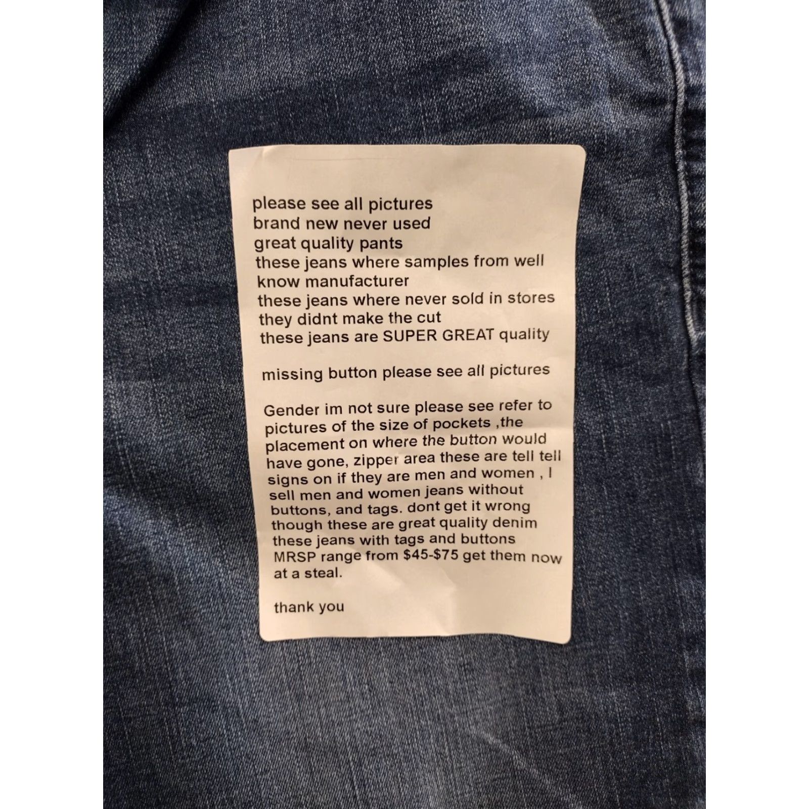 Vintage Unbranded Women's Jeans Cropped Stretch Blue Cotton Blend Size 16R Size 38" / US 16 / IT 52 - 6 Thumbnail