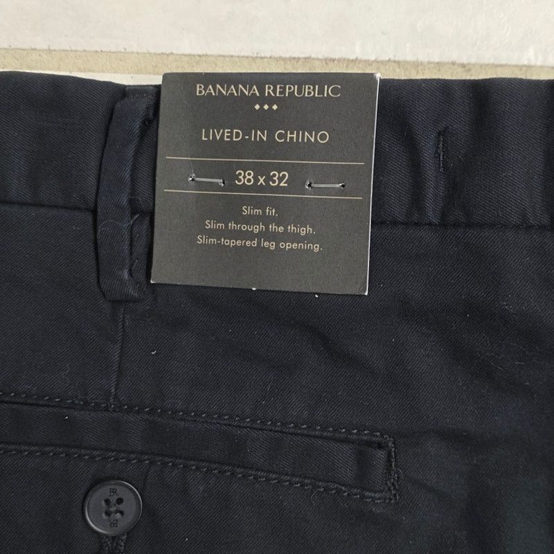 Banana Republic Banana Repub Lived in Chino Slim Fit 38x32 Black Pants - NEW Size US 38 / EU 54 - 6 Thumbnail