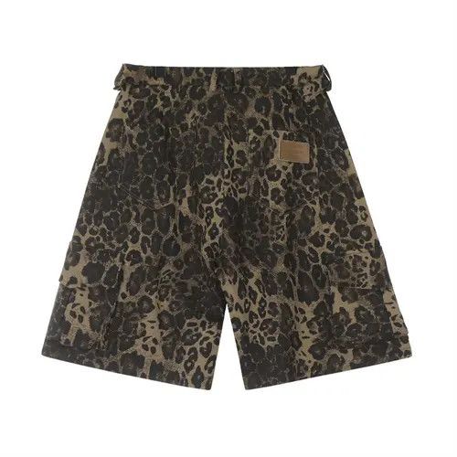 Japanese Brand × Jean Punk distressed leopard print loose casual denim work shorts Size US 32 / EU 48 - 2 Thumbnail