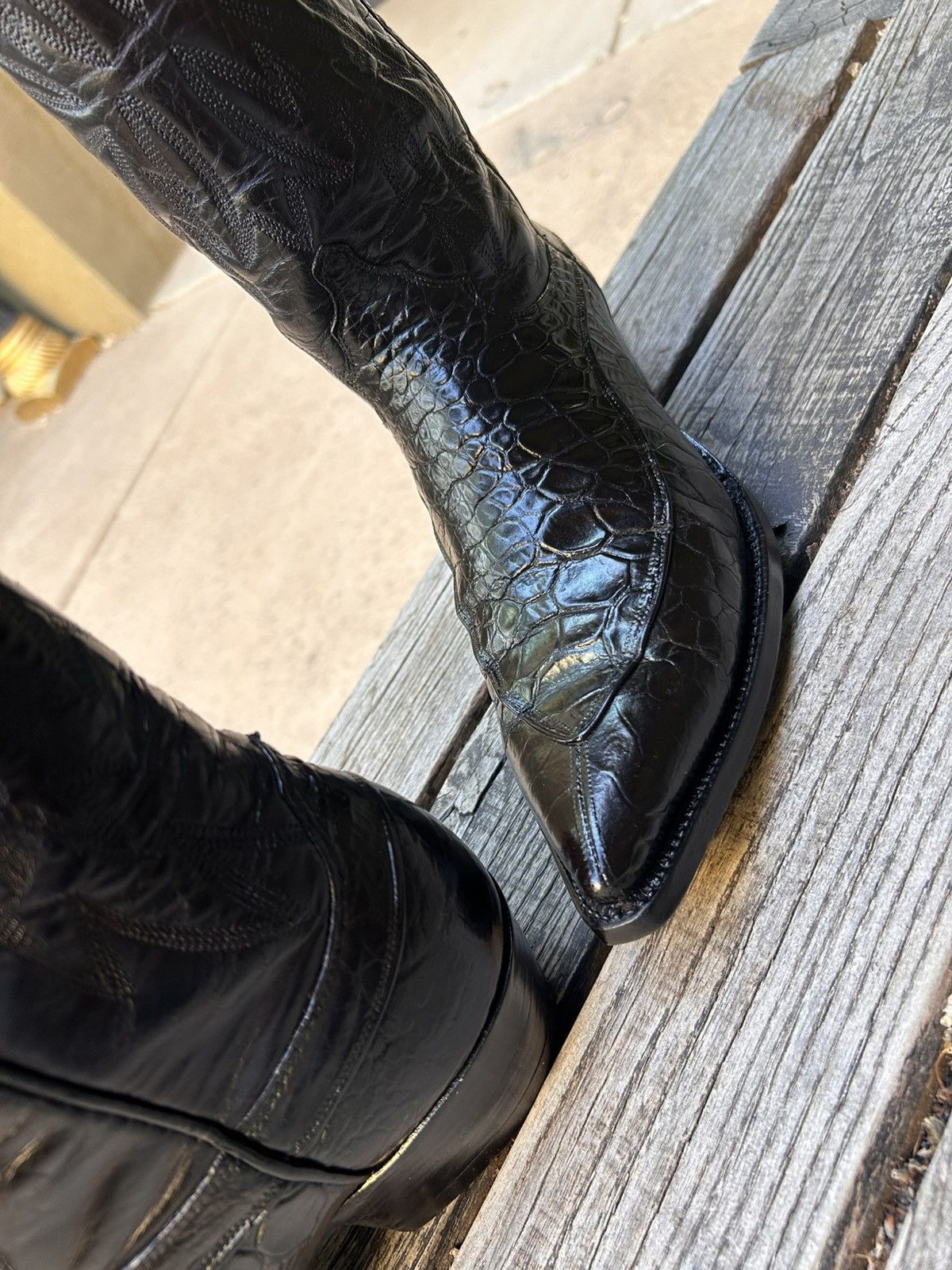 Justin Boots Justin Pre-Ban Genuine Sea Turtle Cowboy Boots Size 9.5 D Size US 9.5 / EU 42-43 - 13 Thumbnail