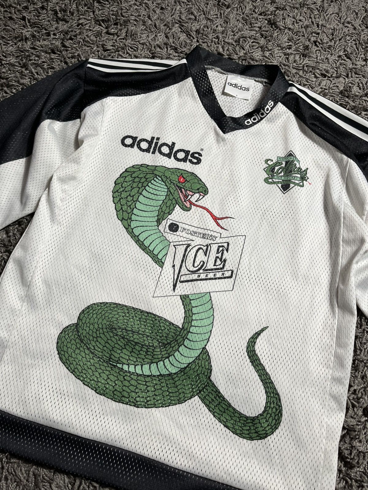 Adidas ADIDAS NEW CASTLE VINTAGE 1990’s SNAKE HOCKEY JERSEY Size US S / EU 44-46 / 1 - 2 Thumbnail