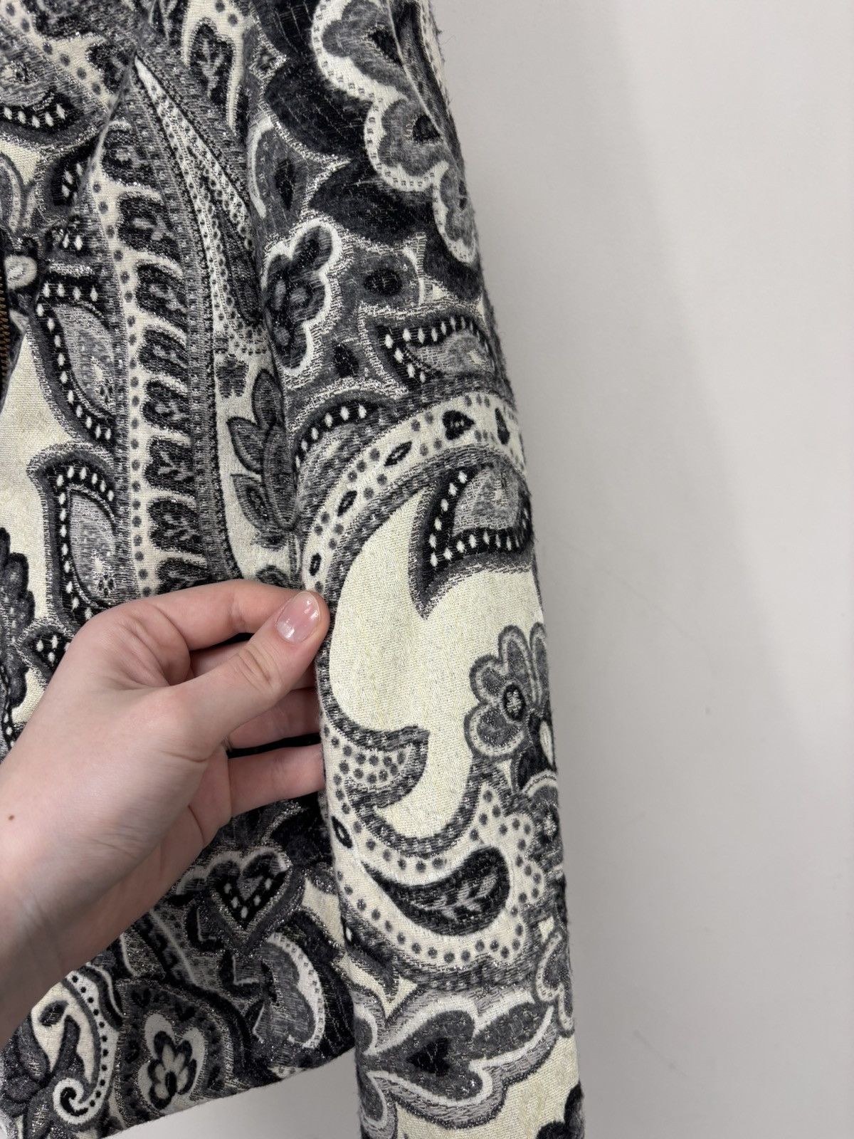 Just Cavalli Just Cavalli Women’s Baroque Print Wool Blend Jacket Size L / US 10 / IT 46 - 10 Thumbnail