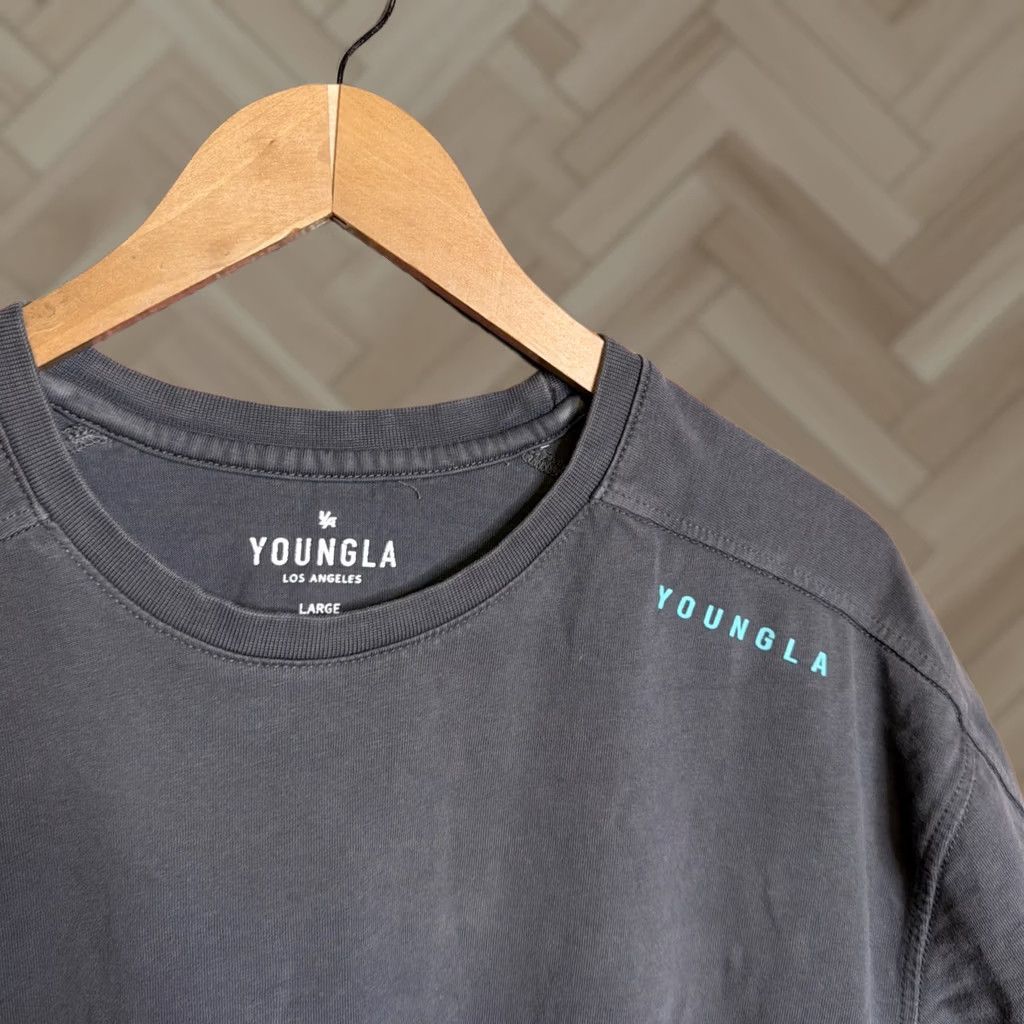 Vintage Blue T-Shirt Shirt Mens L Short Sleeve Crew Neck Logo Spellout City Streetwear Casual Size US L / EU 52-54 / 3 - 1 Thumbnail