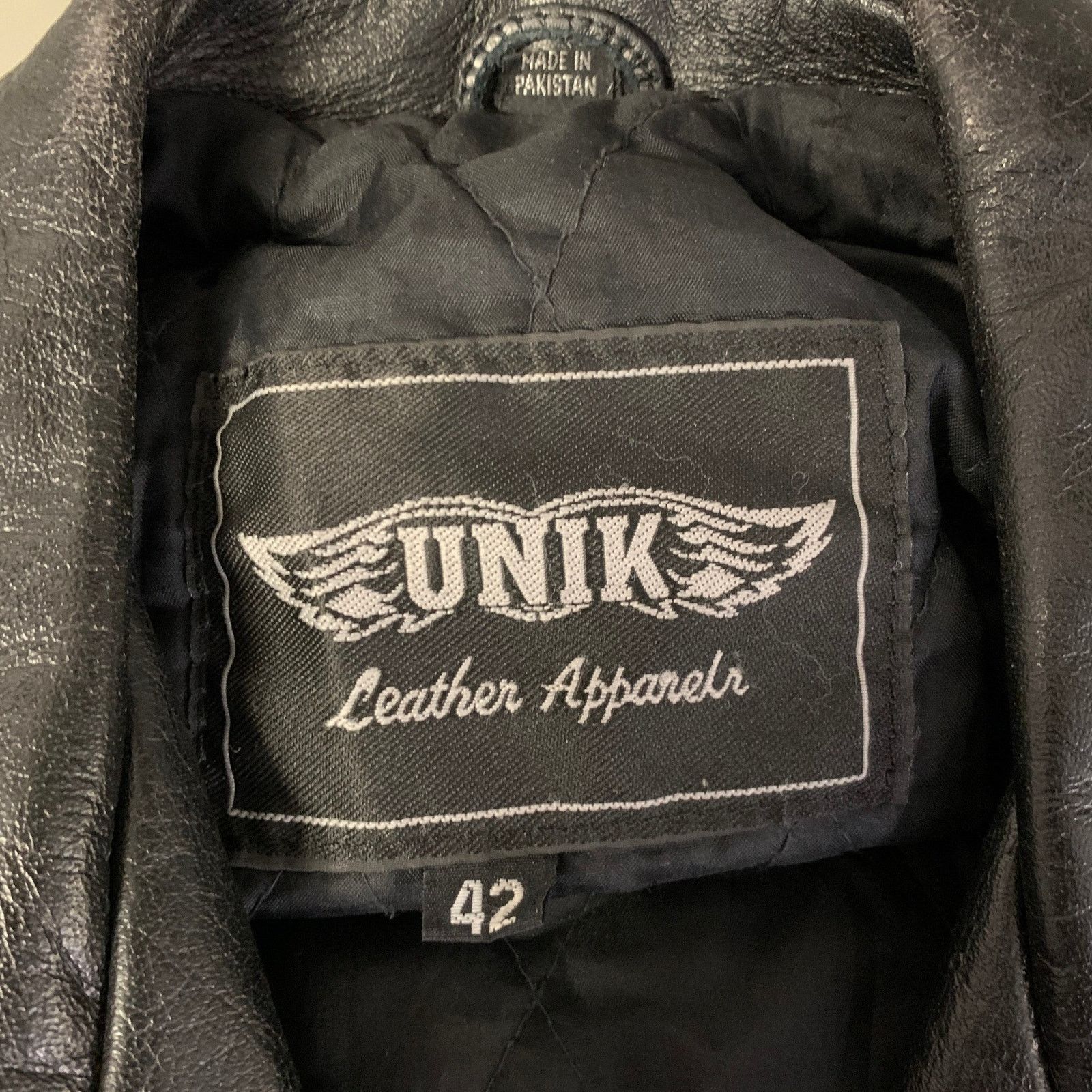 Other UNIK Size 42 Black Leather Moto Racer Jacket Size US XL / EU 56 / 4 - 7 Thumbnail