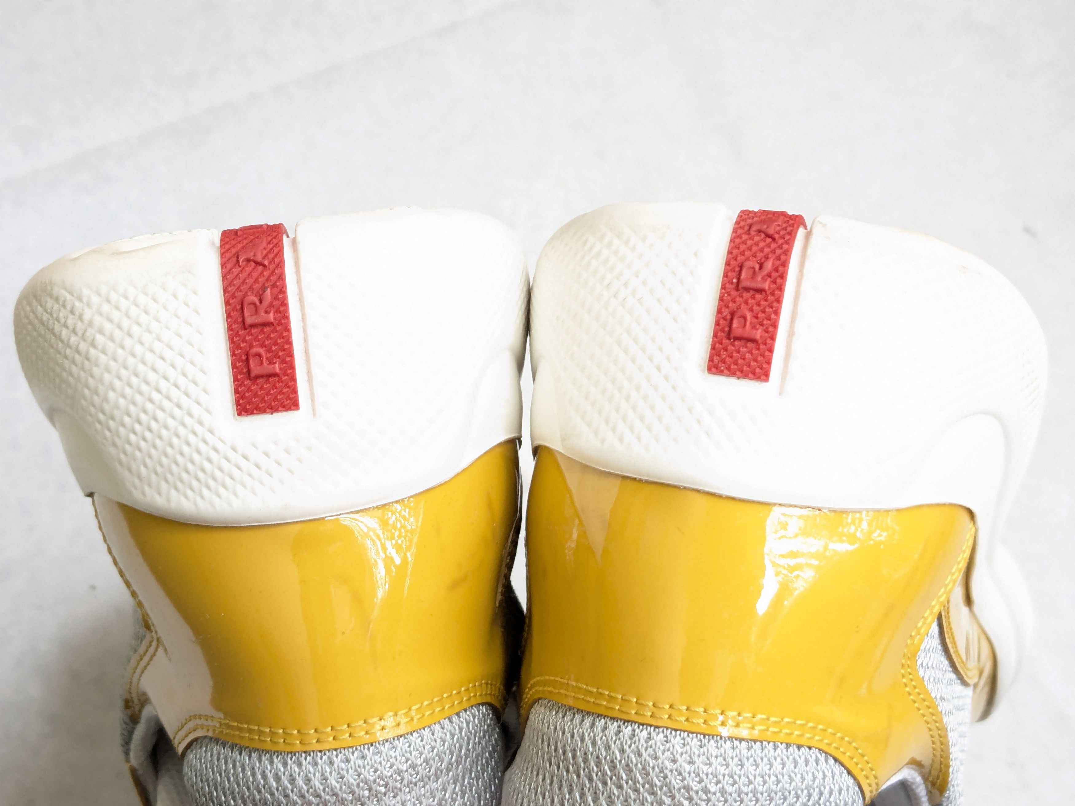 Prada America's Cup Yellow 9.5 Low Top Patent Leather