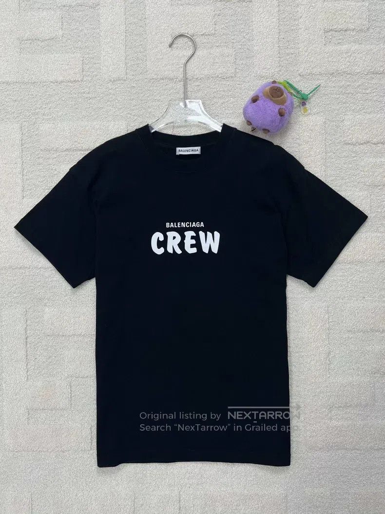 Balenciaga Balenciaga Black Crew Letter Logo Short Sleeve T-Shirt Size US XS / EU 42 / 0 - 1 Thumbnail