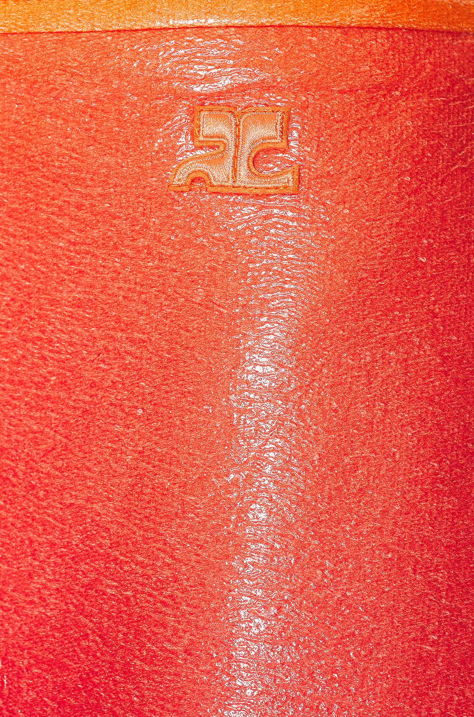 Courreges o1mle0824 Gradient Sunset Iconic Vinyl Skirt in Orange Size 32" / US 10 / IT 46 - 4 Thumbnail