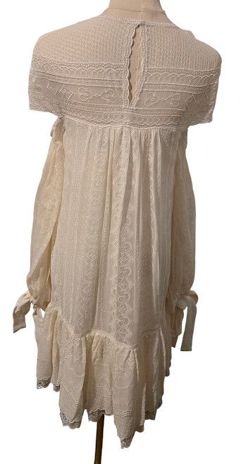 Jonathan Simkhai White Embroidered Cold Shoulder Mini Dress Size XXS / US 00 / IT 34 - 2 Thumbnail