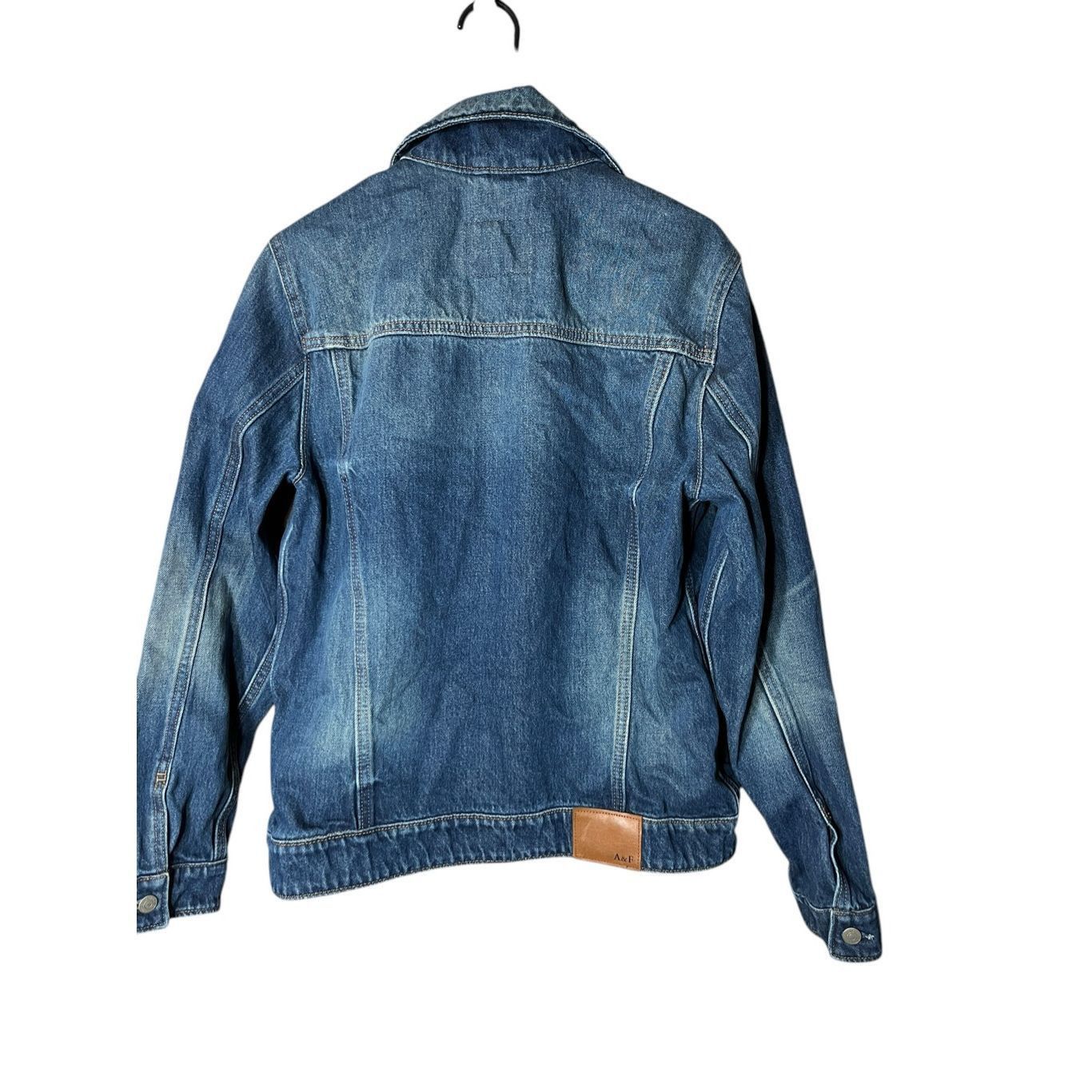 Abercrombie & Fitch Abercrombie & Fitch Mens Medium Blue Washed Trucker Jean Jac Size US M / EU 48-50 / 2 - 8 Thumbnail