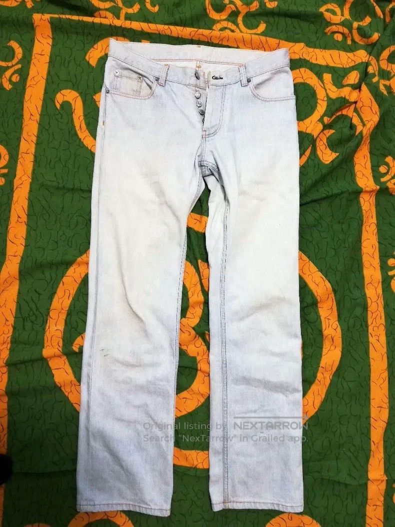 Helmut Lang HELMUT LANG 00s My Era Light Blue Washed Denim Jeans Size US 32 / EU 48 - 1 Thumbnail