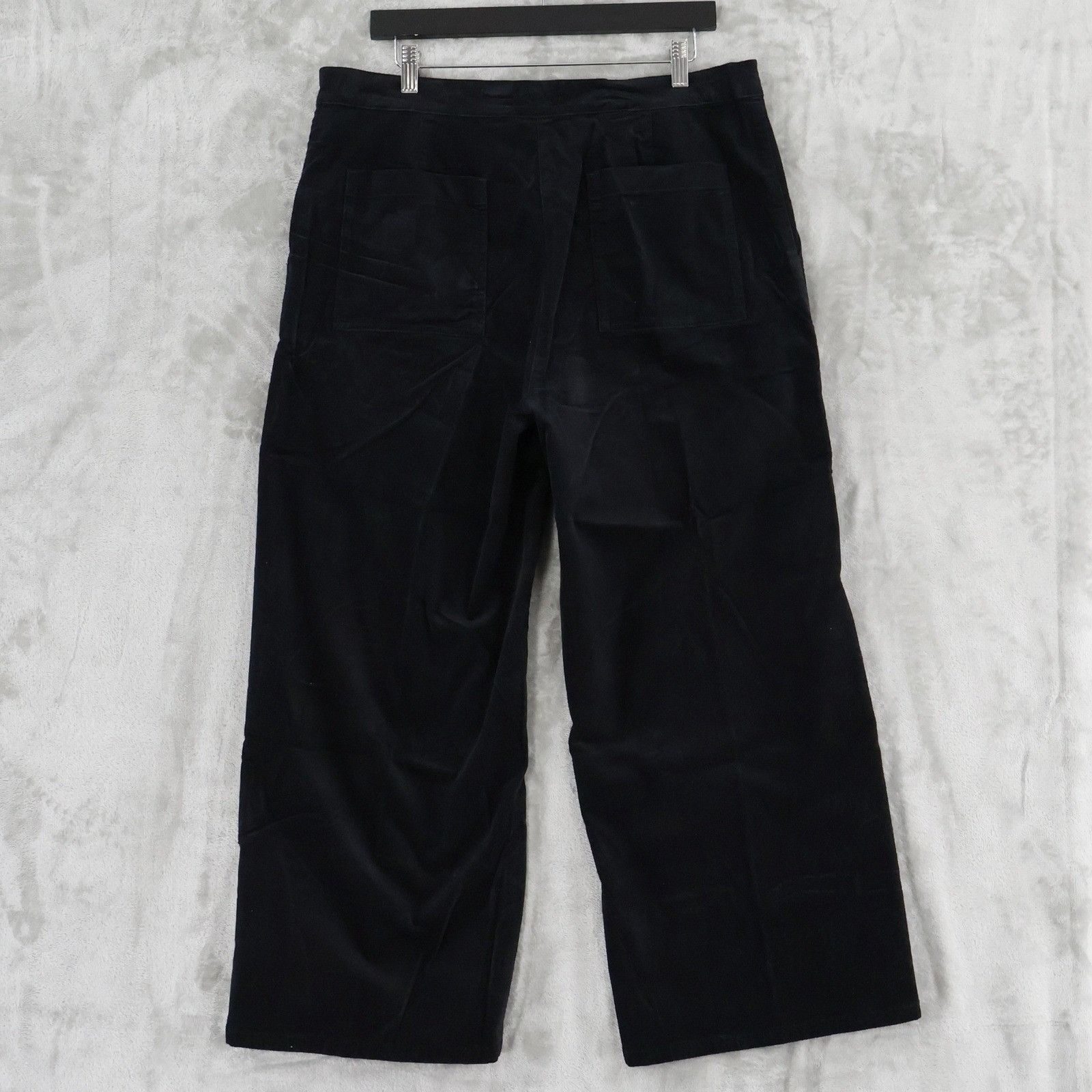 Eileen Fisher Eileen Fisher Velveteen Wide Leg Ankle Pants Women L Black C Size 36" / US 14 / IT 50 - 3 Thumbnail
