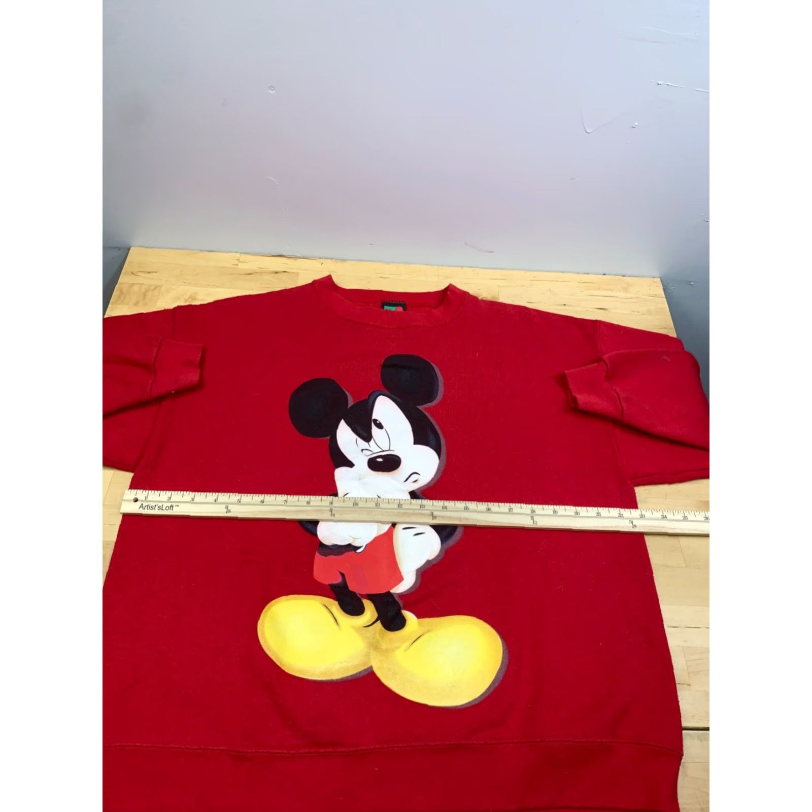 Disney VINTAGE Disney Mickey Sweatshirt Adult M/L Red Crew Neck Pullover Graphic Print 90s USA Mens Size US M / EU 48-50 / 2 - 7 Thumbnail