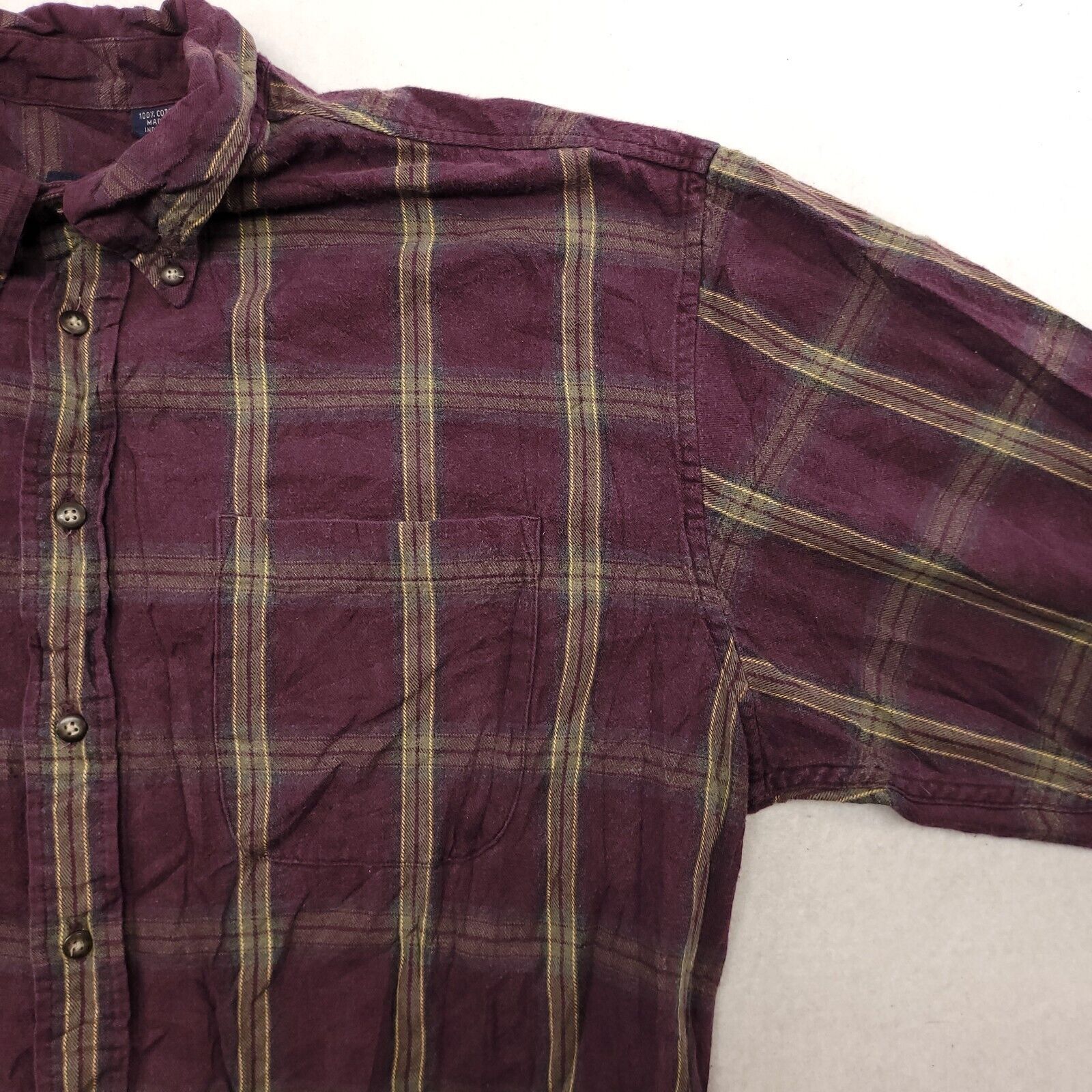 Izod IZOD Tartan Flannel Shirt Mens Size Extra Large XL Maroon Size US XL / EU 56 / 4 - 5 Thumbnail
