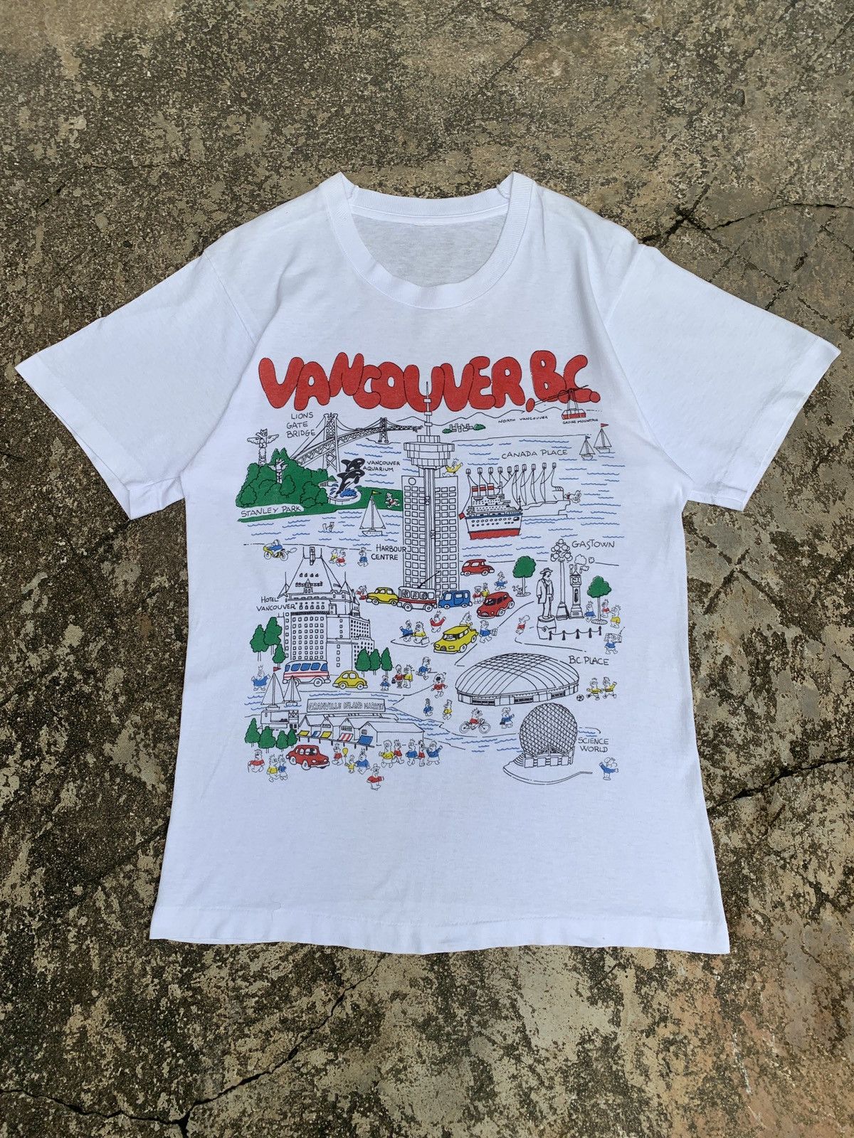 Vintage 1990s Vintage Vancouver BC Canada States Art Graphic Tee Size US M / EU 48-50 / 2 - 1 Thumbnail