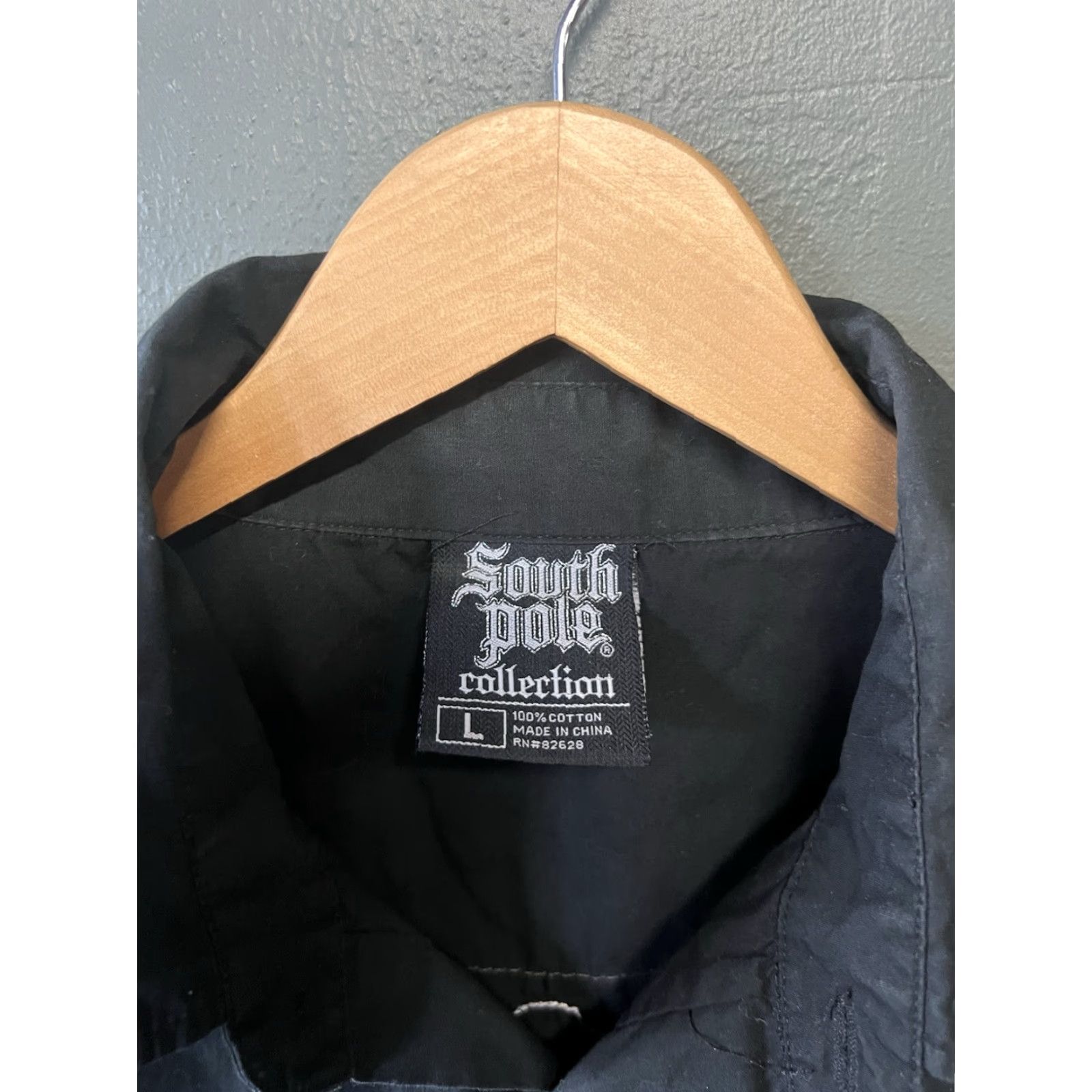 Southpole Y2K South Pole Mens Black Double Pocket Long Sleeve Button Up Shirt Size L Size US L / EU 52-54 / 3 - 3 Thumbnail