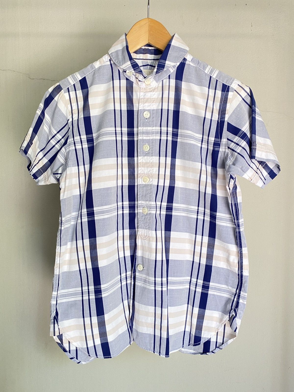 Haversack HAVERSACK Blue-White-Grey Plaid Short-Sleeve Shirt Size US S / EU 44-46 / 1 - 15 Thumbnail